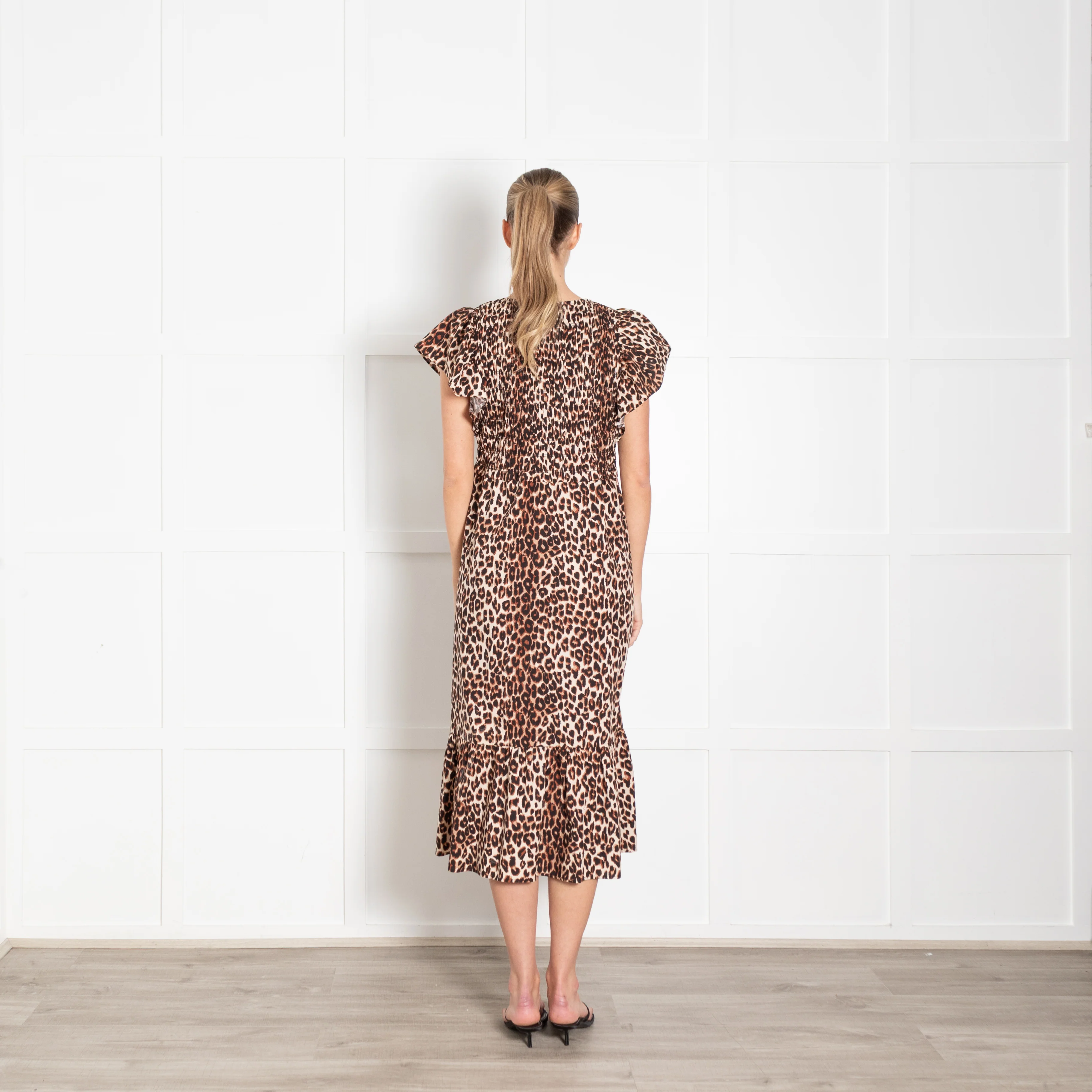 Rails Black Animal Print Clementine Frill Shoulder Dress - Image 5