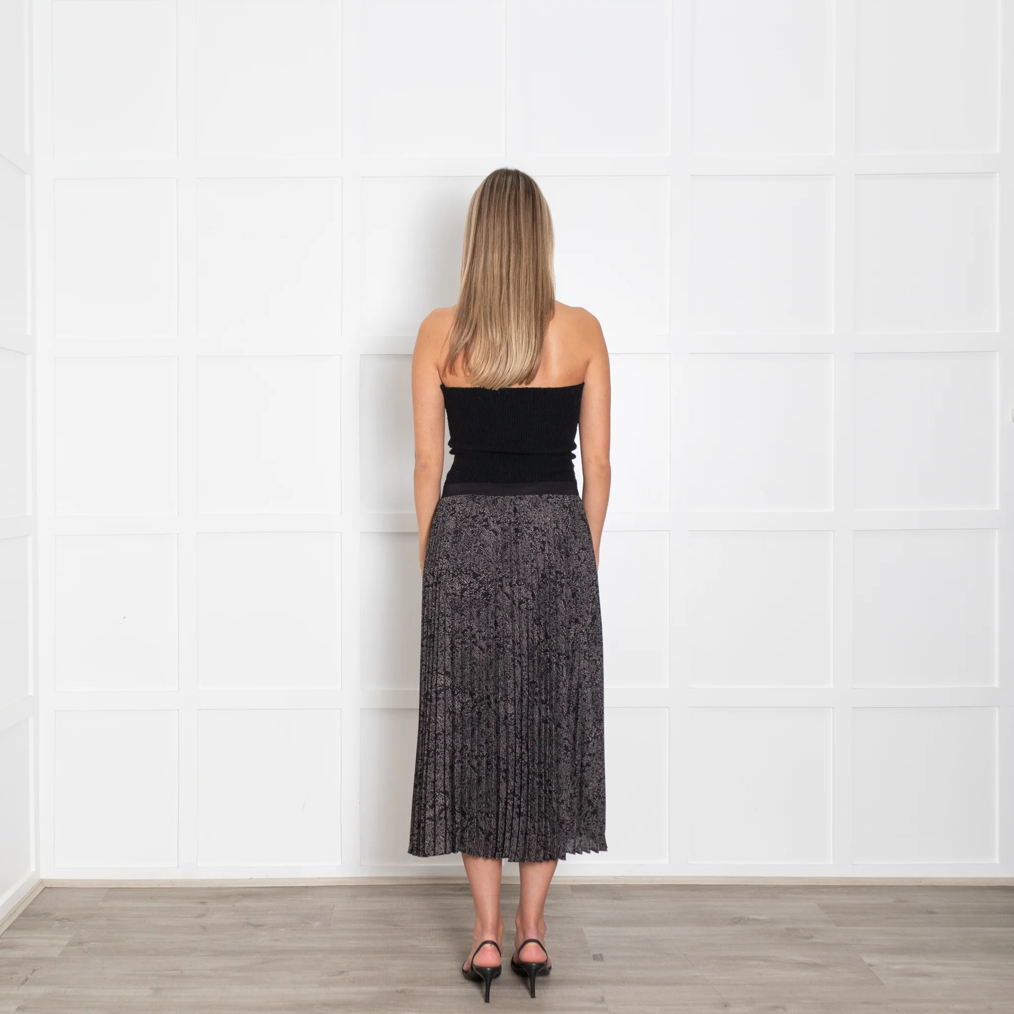 Rails Black Grey Print Pleated Skirt - Image 5