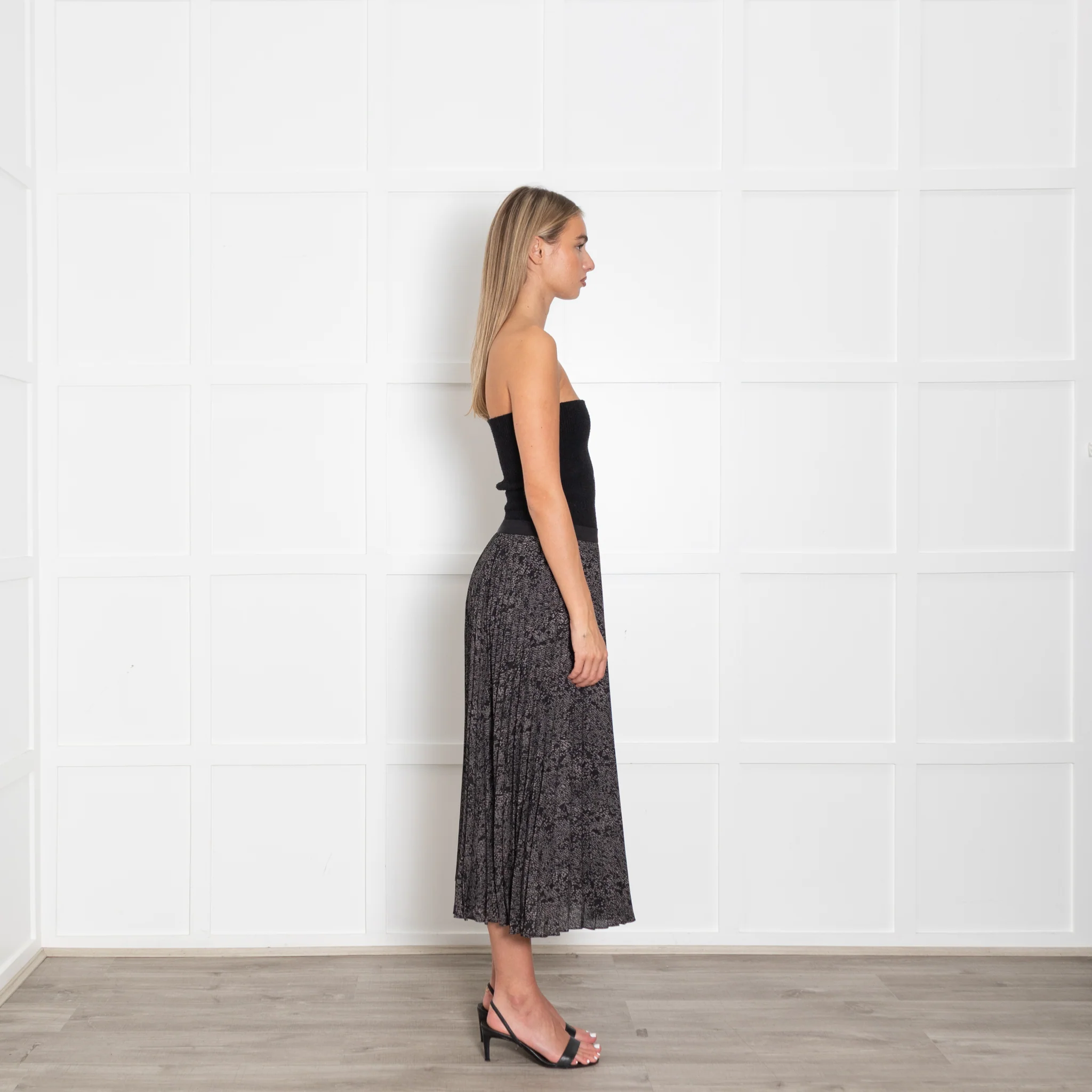 Rails Black Grey Print Pleated Skirt - Image 6