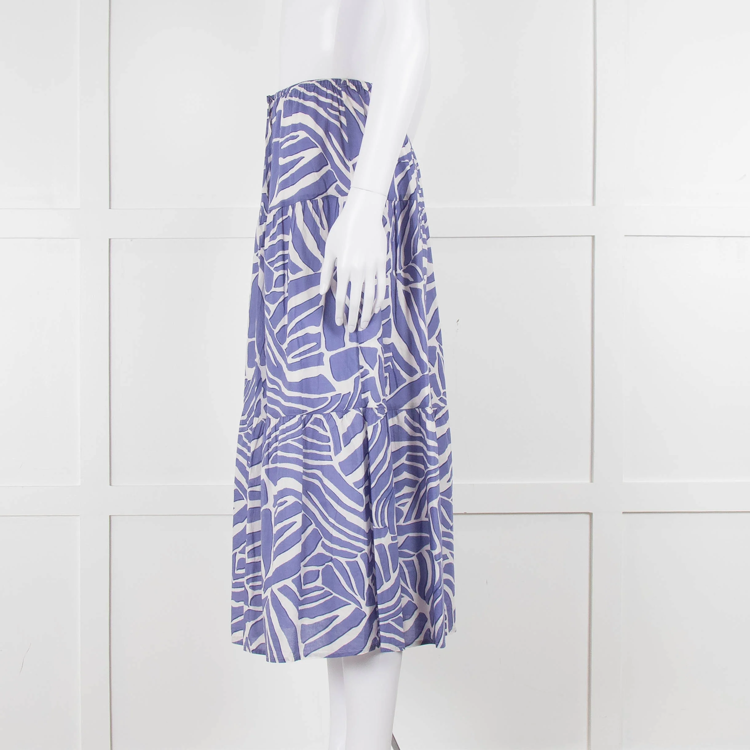 Rails Blue and White Cotton Geometric Print Midi Skirt - Image 15