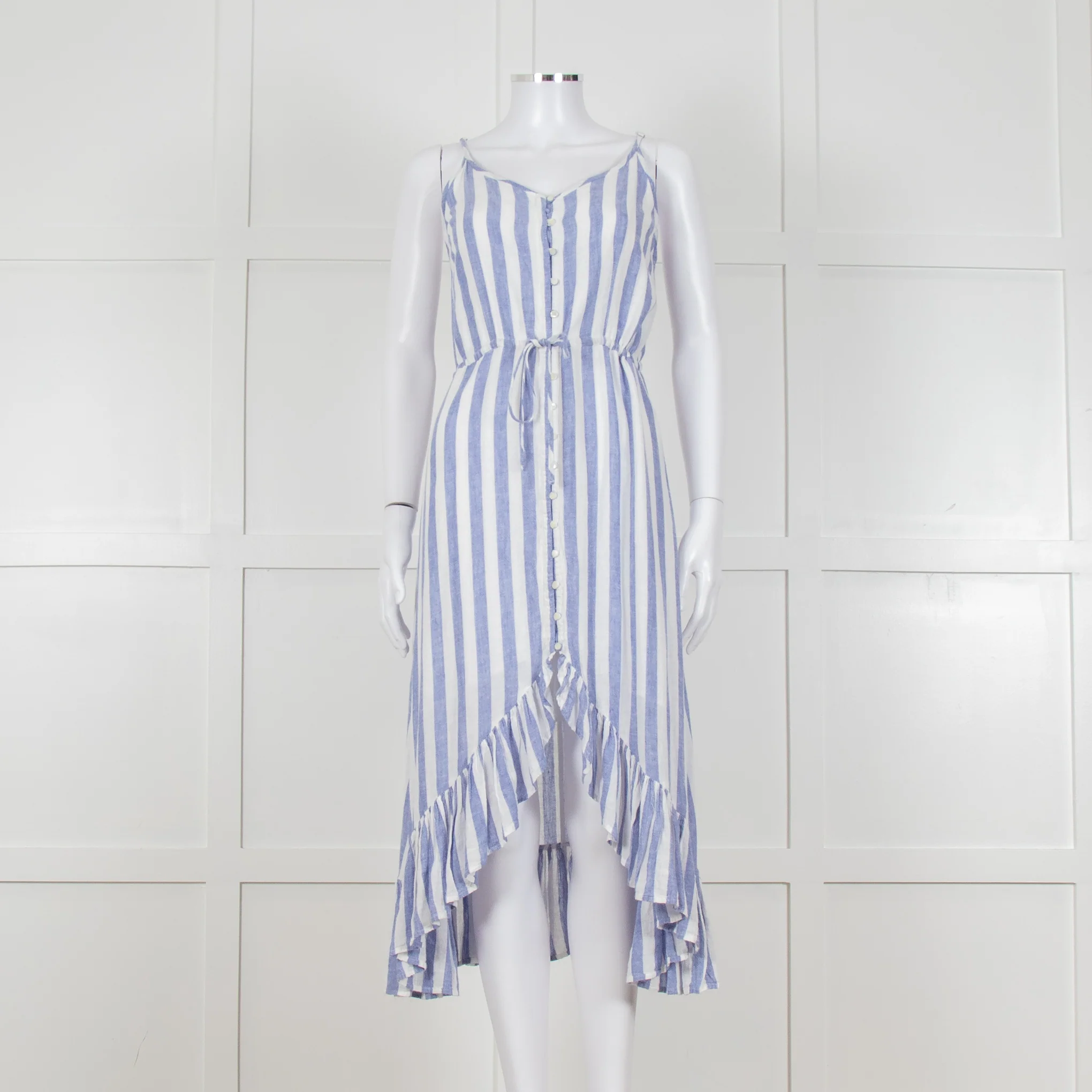 Rails Blue And White Stripe Strappy Button Front Dress