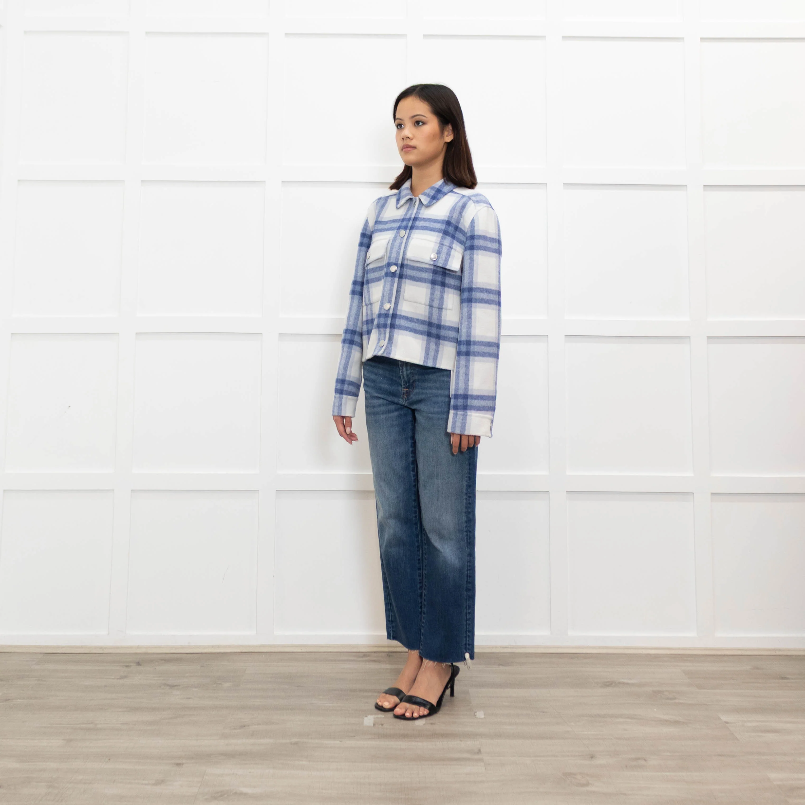Rails Blue Check Pocket Detail Jacket - Image 7