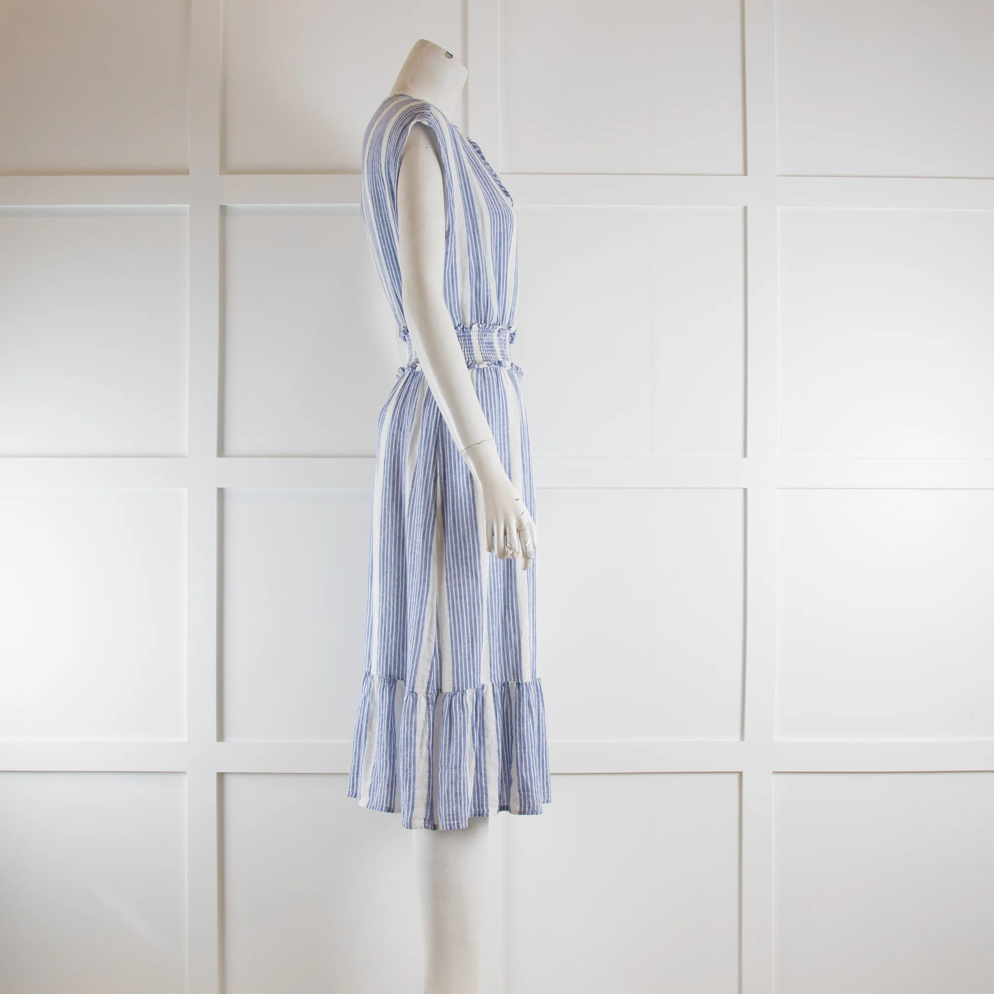 Rails Blue & White Stripe Dress with Silver Thread - Image 2