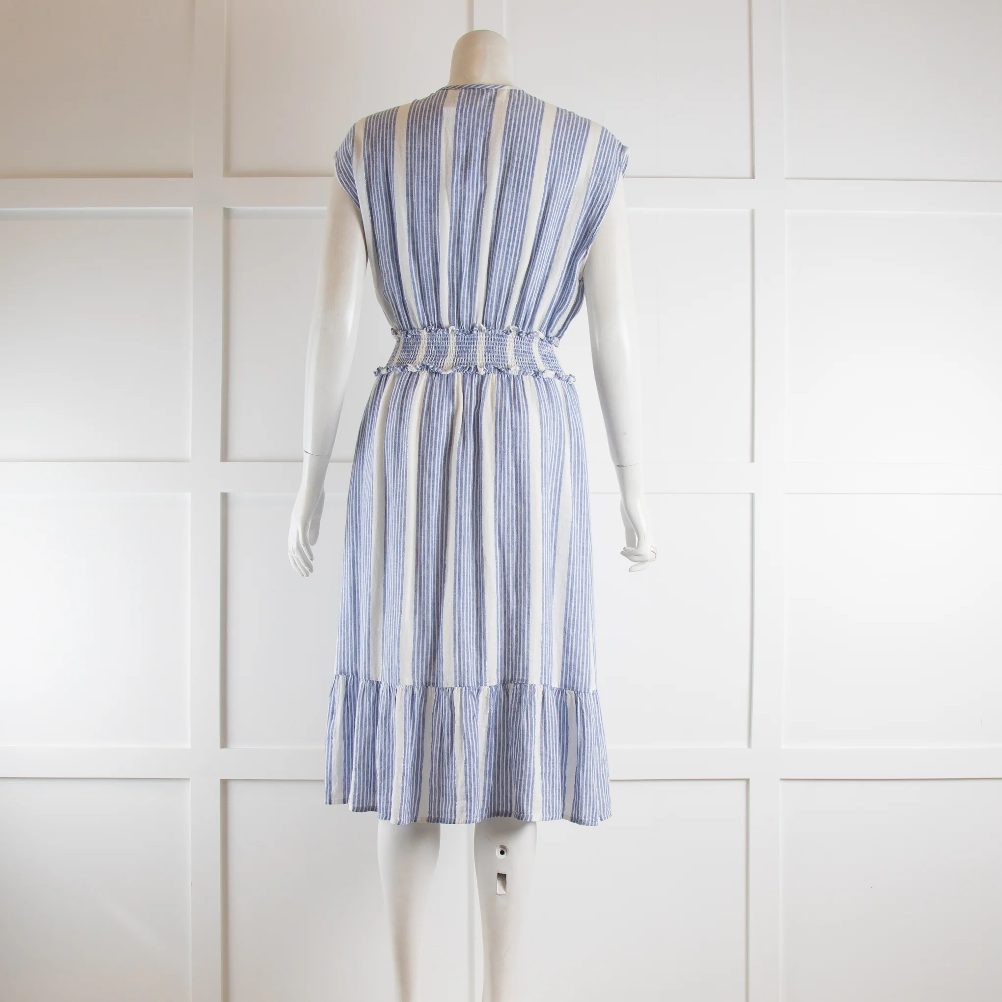 Rails Blue & White Stripe Dress with Silver Thread - Image 3