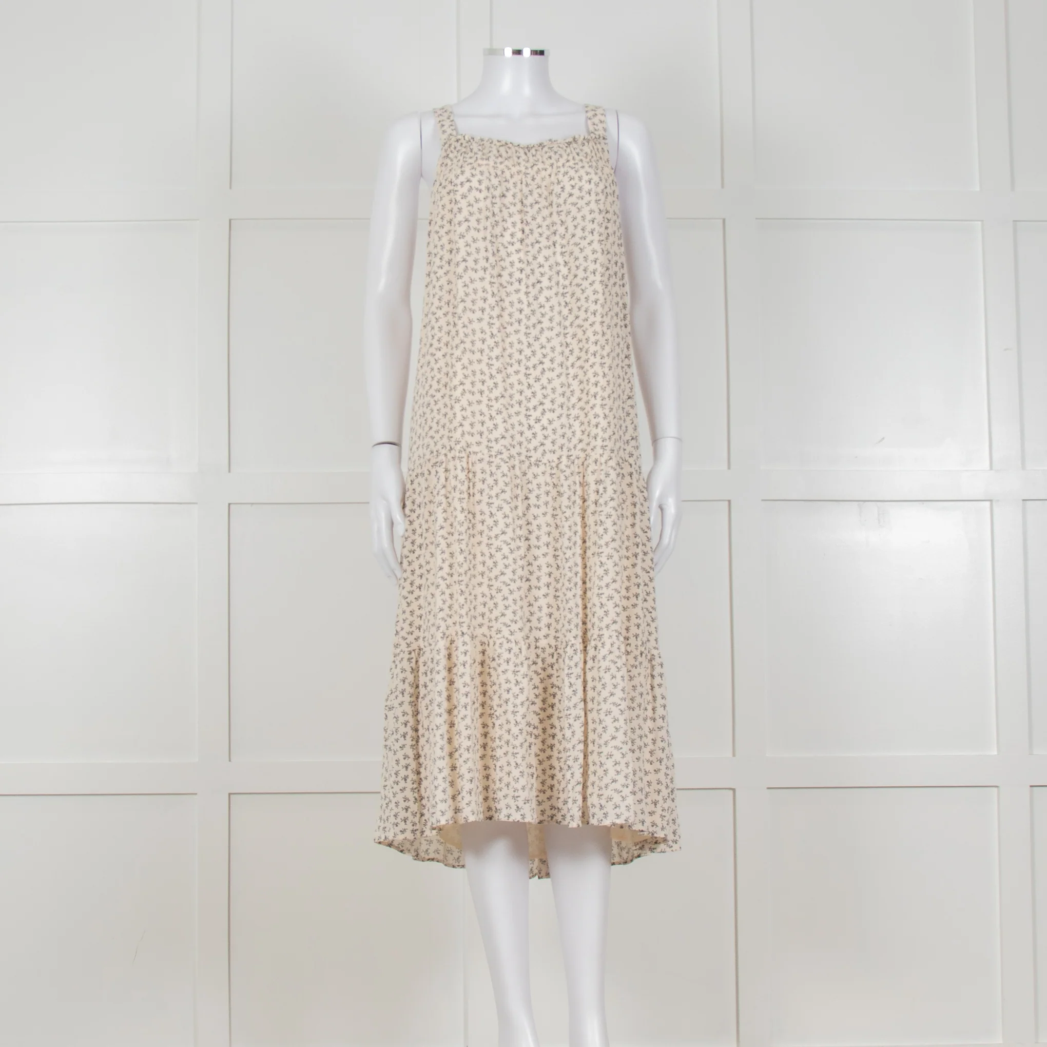 Rails Cream Sundress With Black Small Floral Print