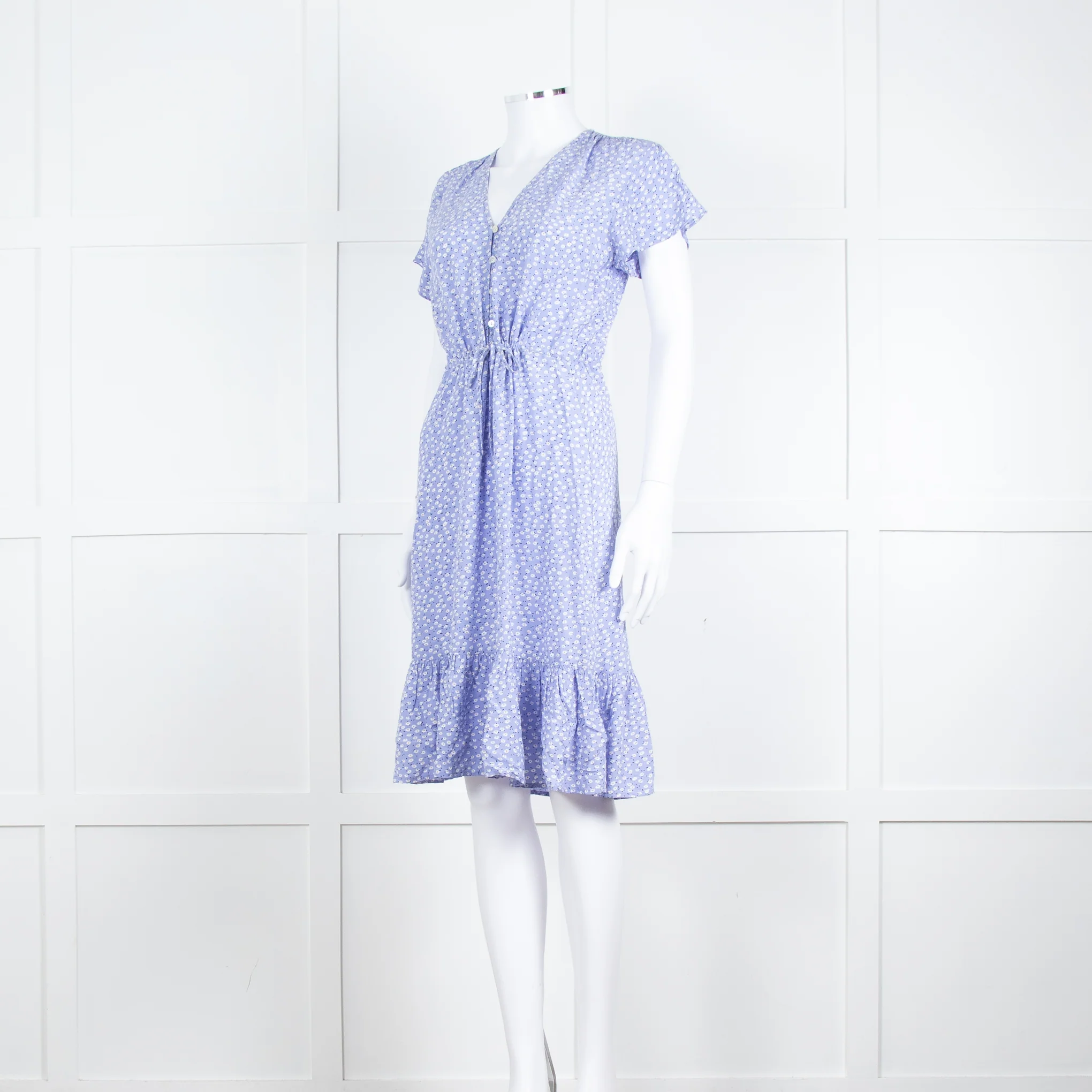 Rails Lilac White Floral Short Sleeve Midi Dress - Image 8