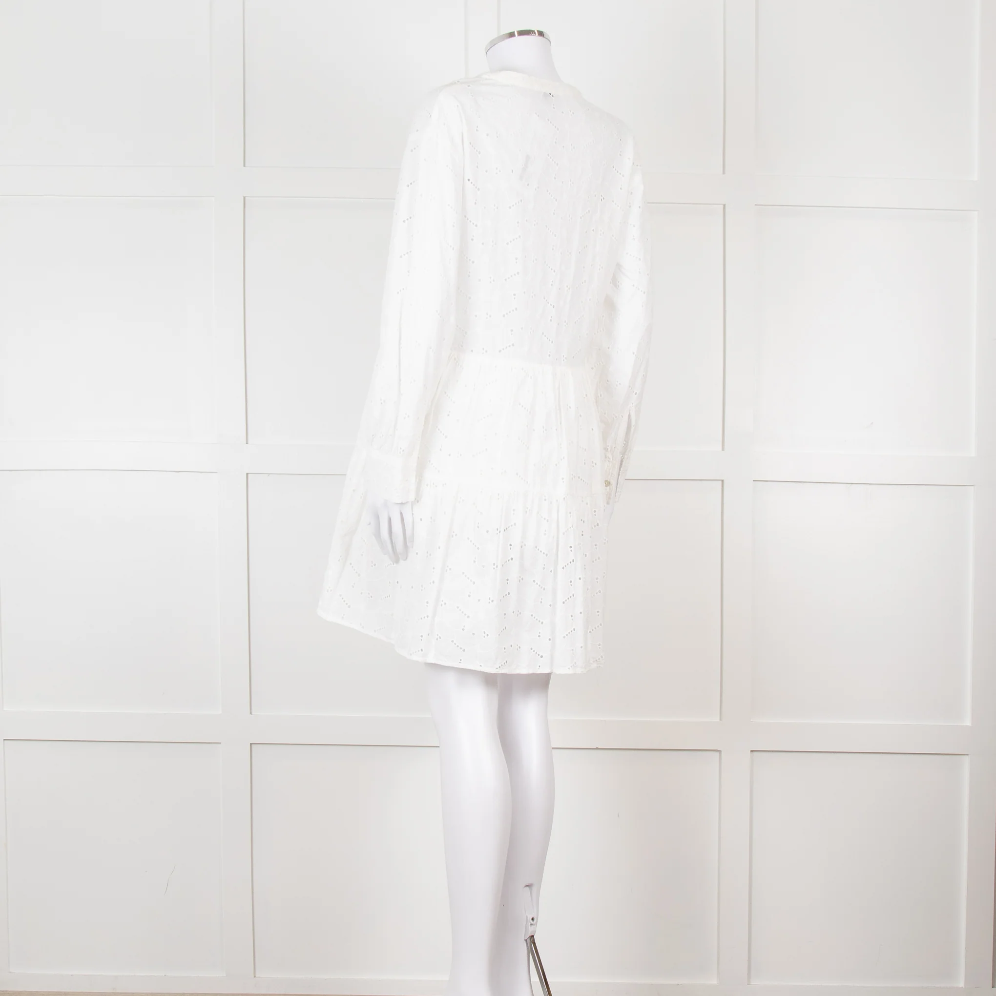 Rails White Cotton Broderie Tiered Mini Dress - Image 4