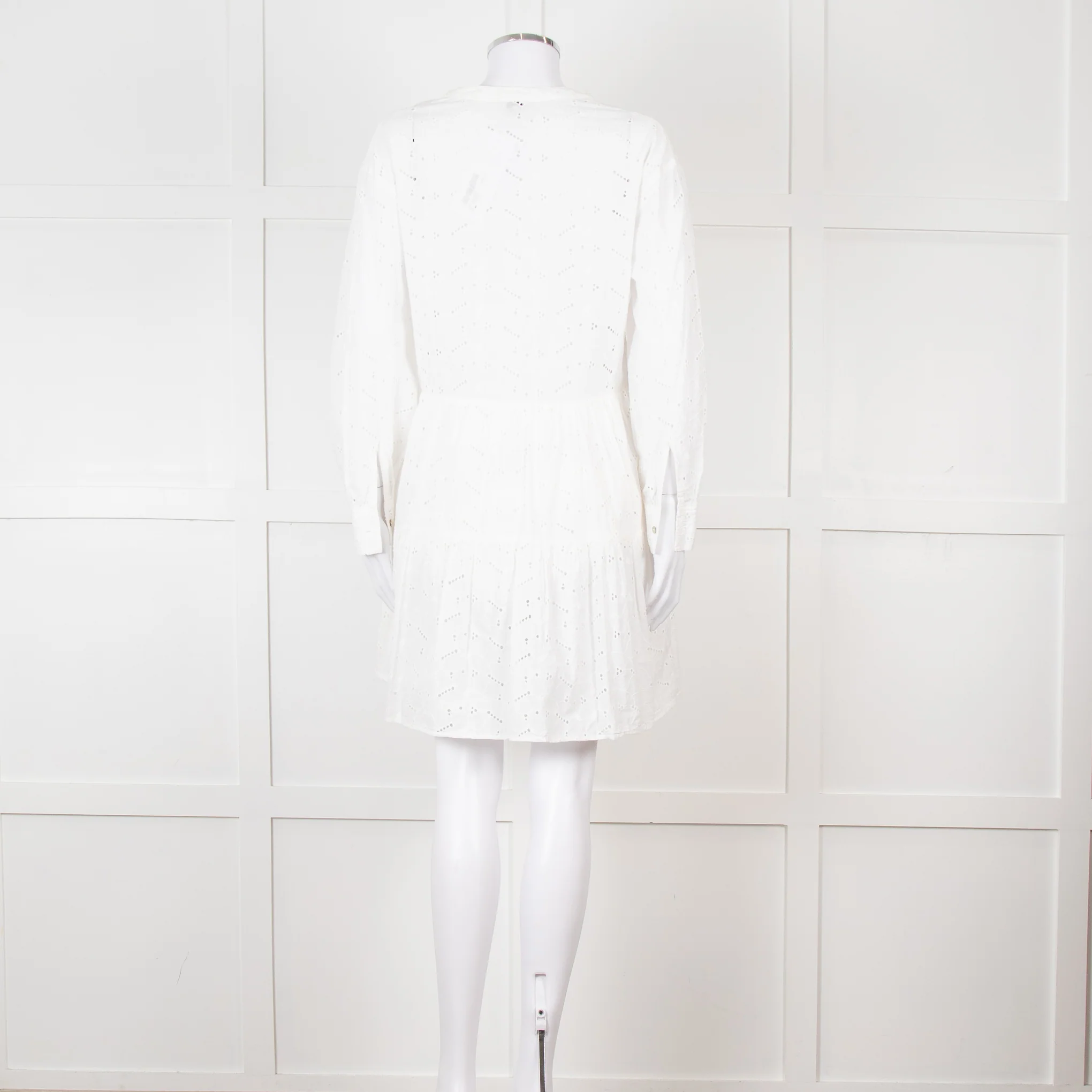 Rails White Cotton Broderie Tiered Mini Dress - Image 5