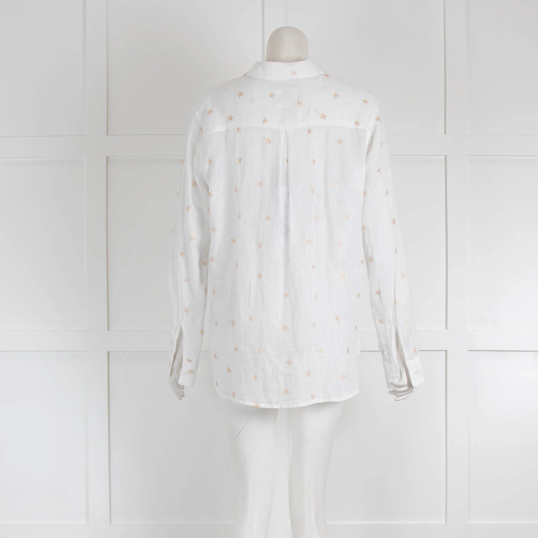 Rails White Shirt with Rose Gold Stars - Image 3