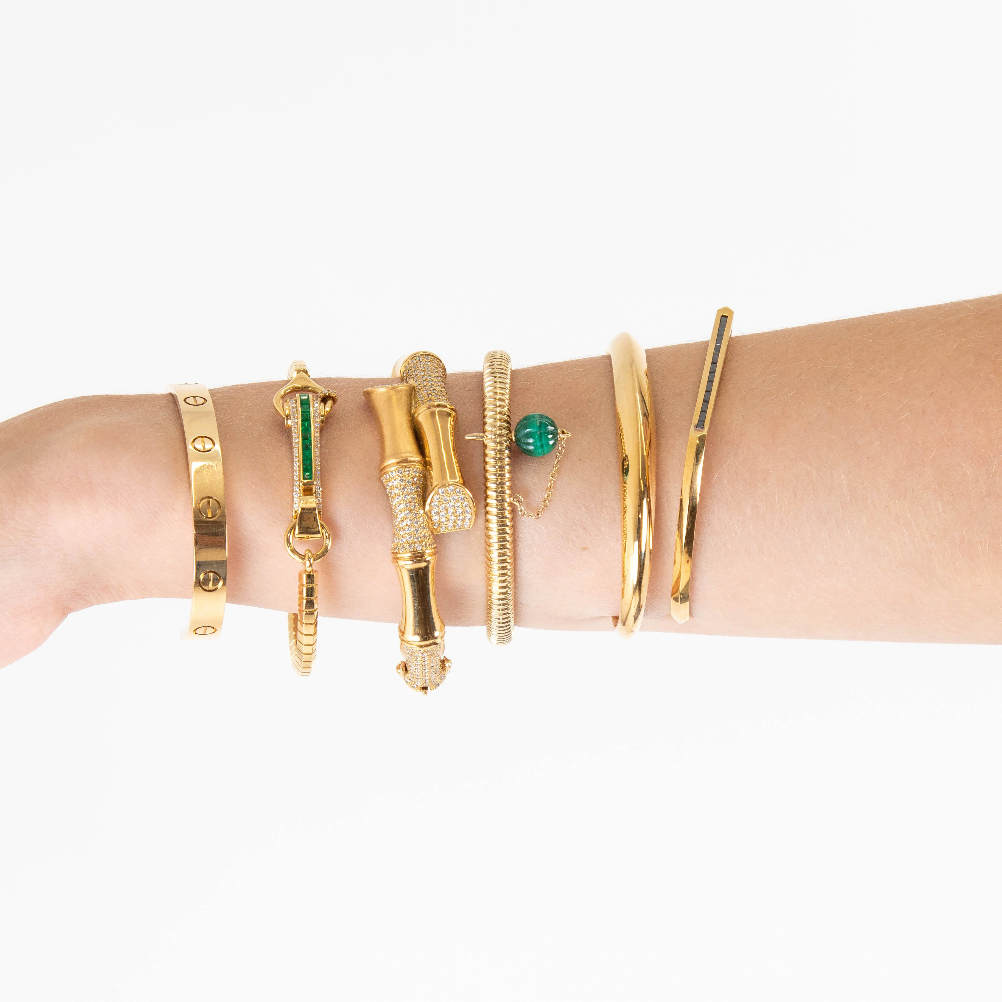 Rainbow K Bamboo XL Bracelet with White Diamonds - Image 3