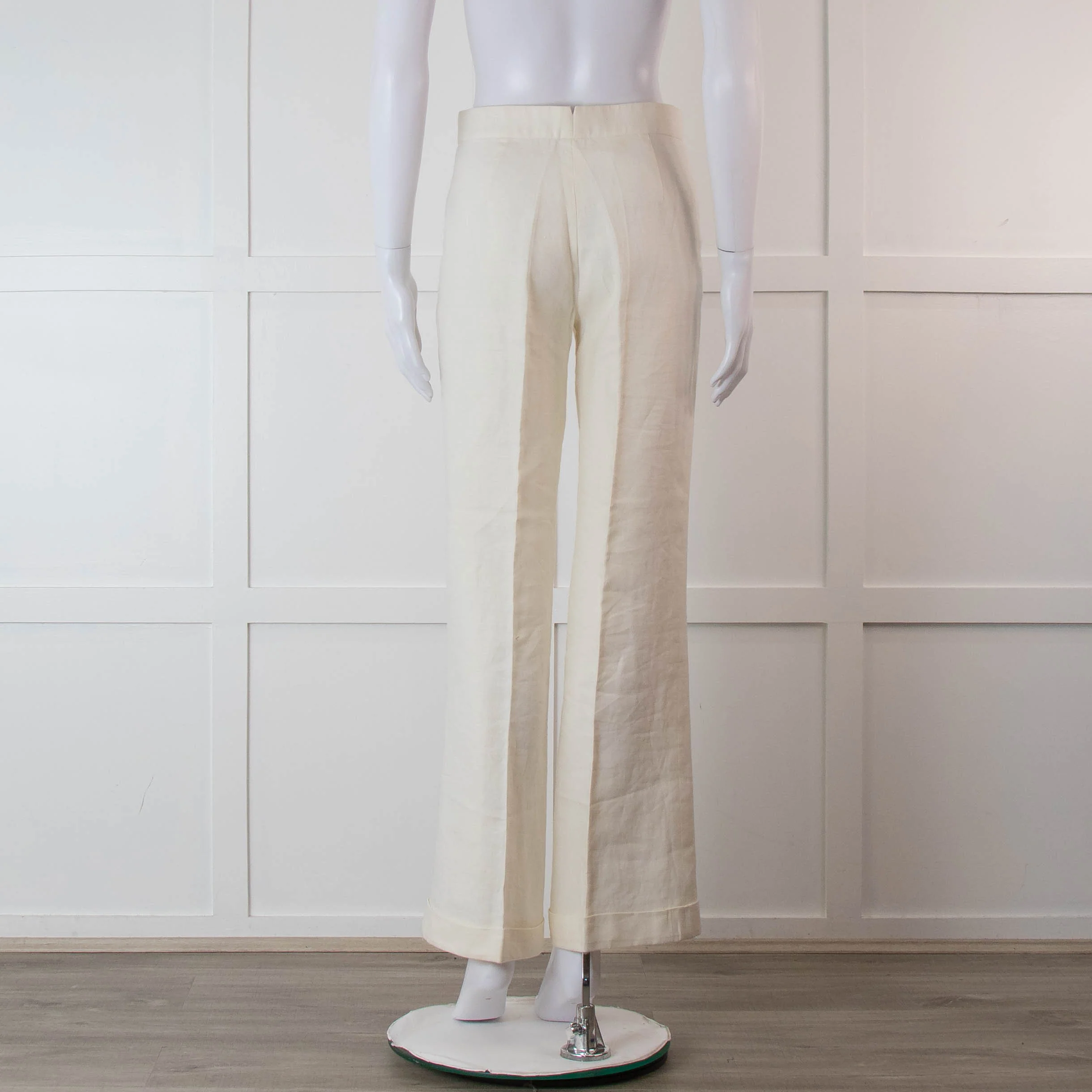 Ralph Lauren Collection Purple Label Cream Linen Trousers - Image 6