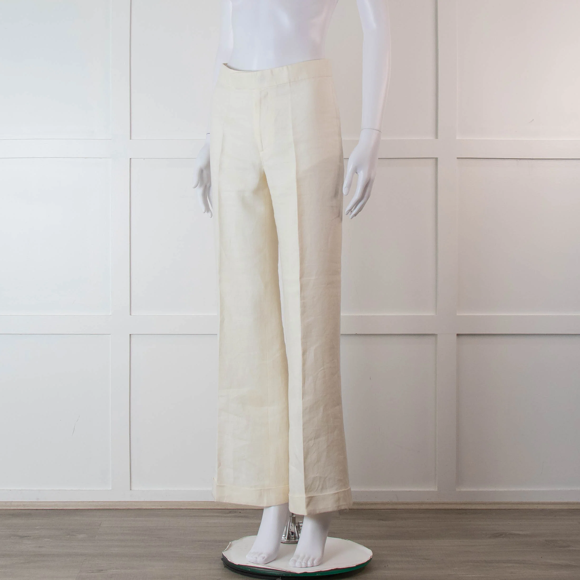 Ralph Lauren Collection Purple Label Cream Linen Trousers - Image 9