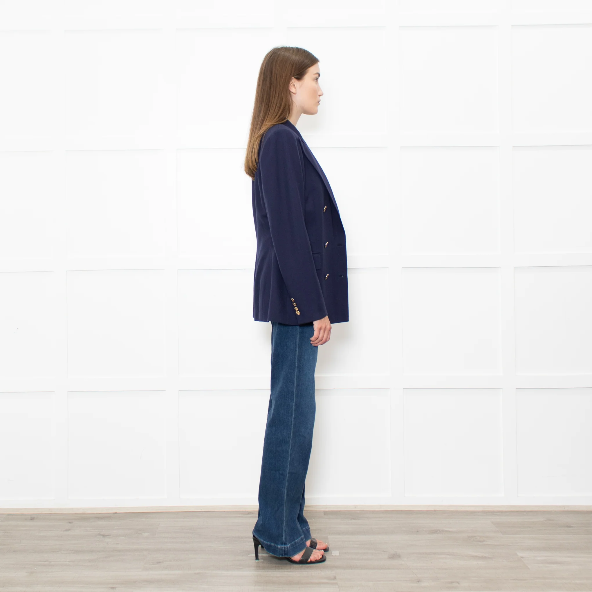 Ralph Lauren Navy Cashmere Gold Button Blazer Jacket - Image 5