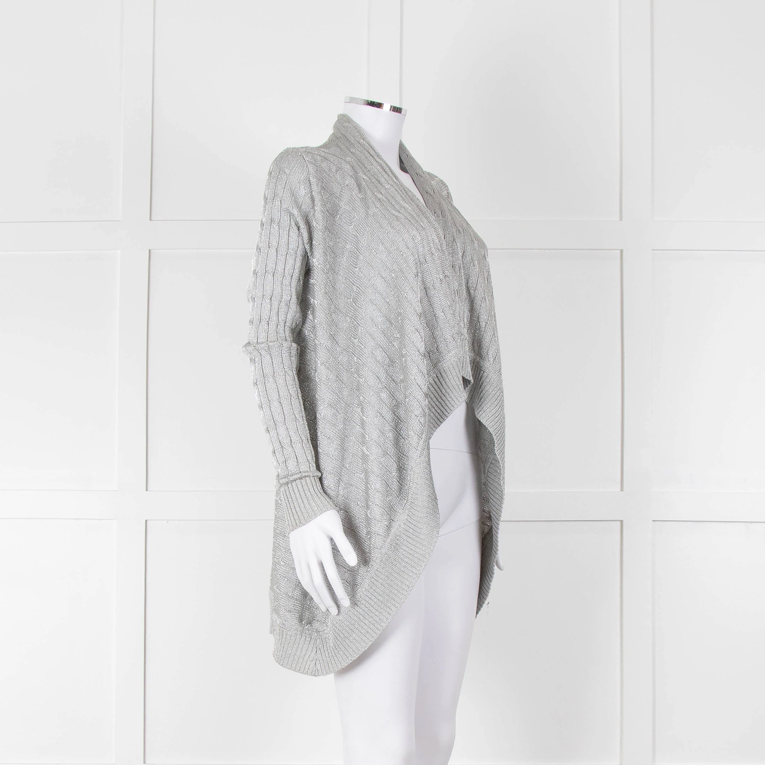 Ralph Lauren Silver Cable Lurex Cardigan - Image 2