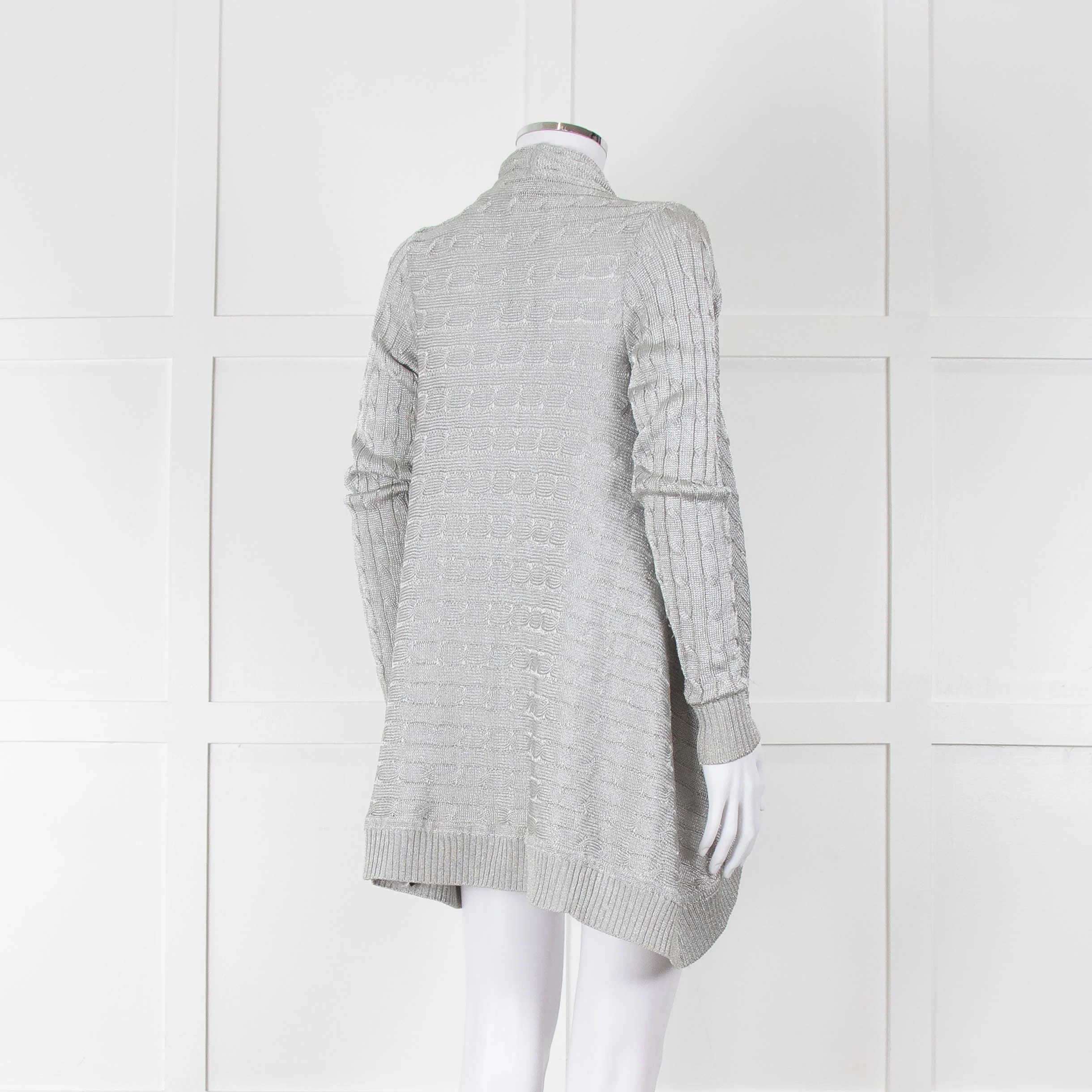 Ralph Lauren Silver Cable Lurex Cardigan - Image 4
