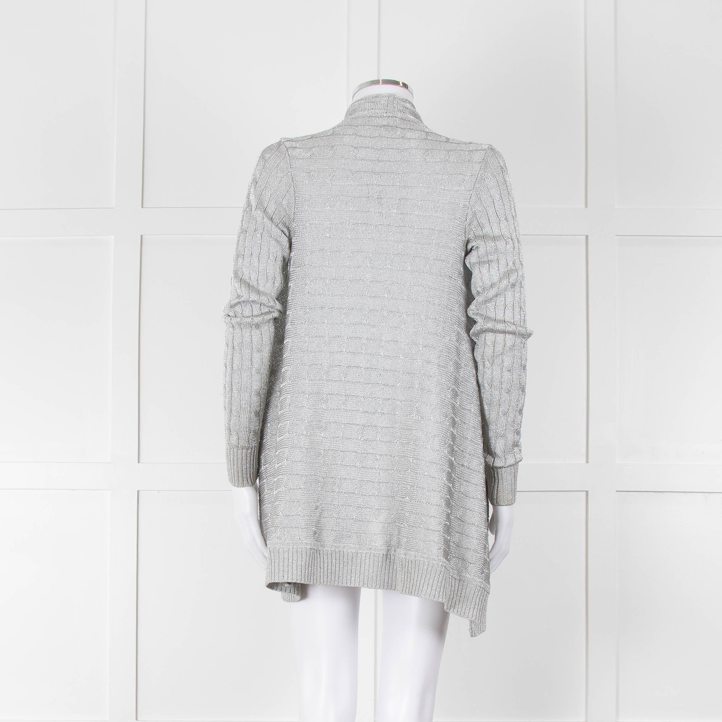 Ralph Lauren Silver Cable Lurex Cardigan - Image 5