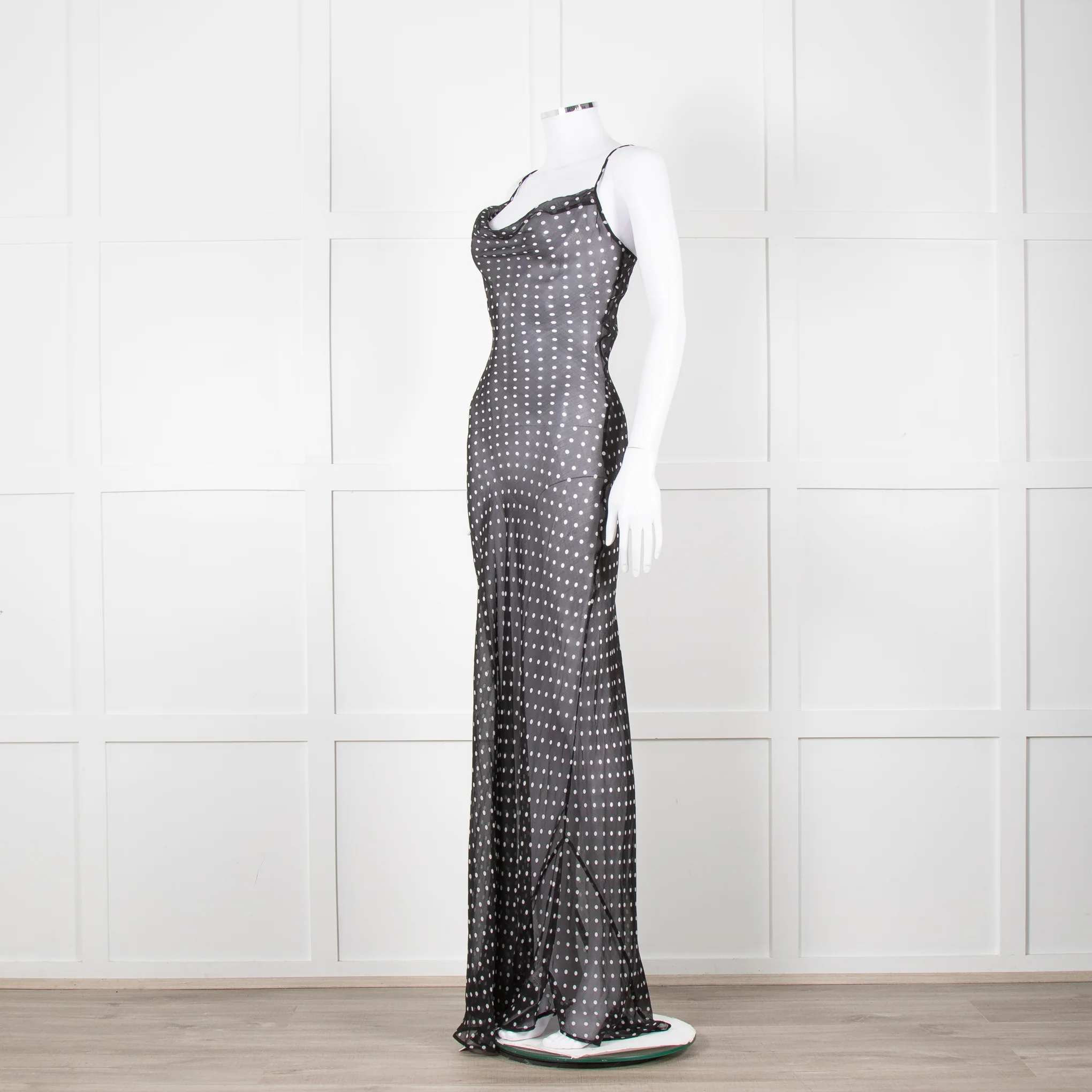 Rat & Boa Black And White Polka Dot Maxi Dress - Image 8