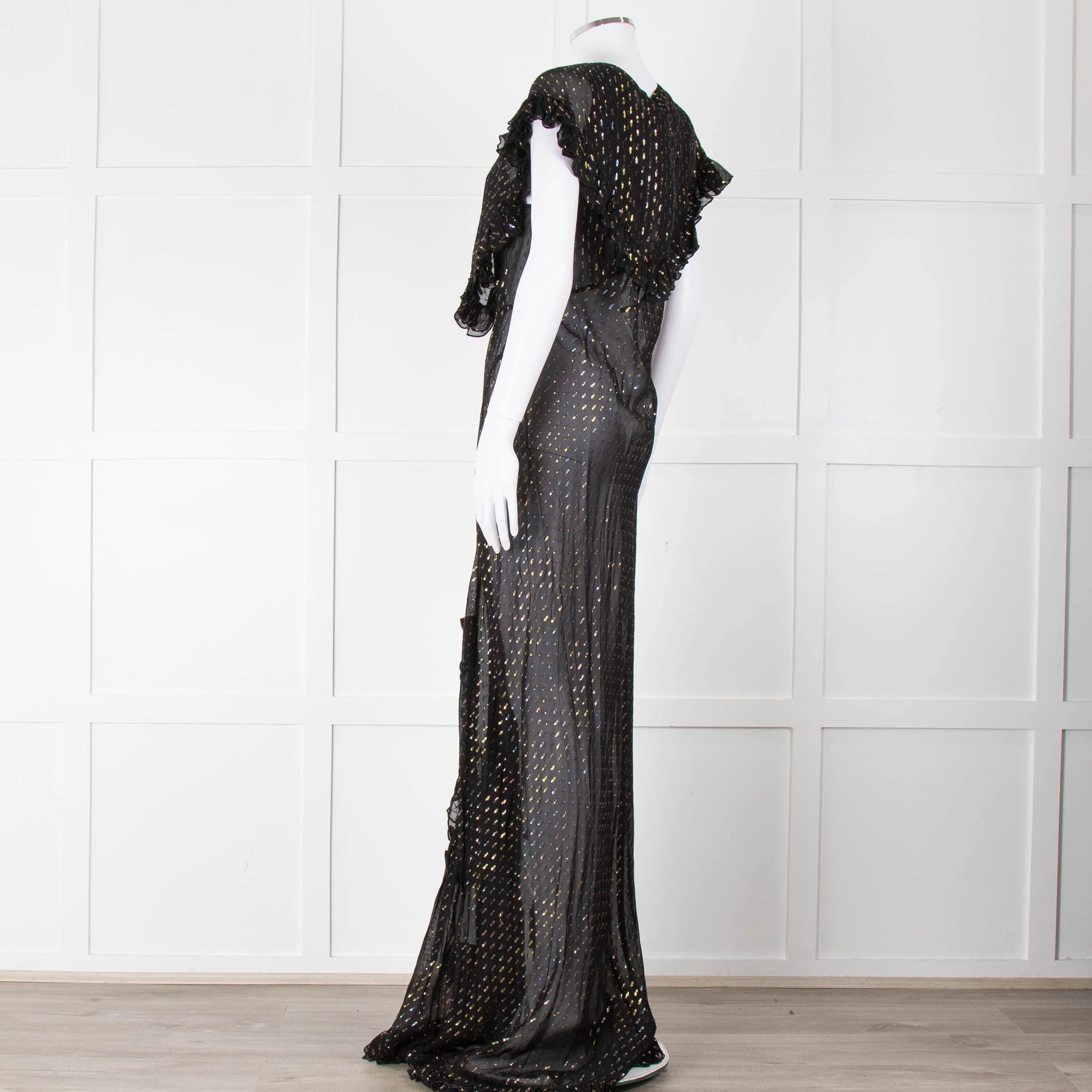 Rat & Boa Black Gold Fleck Sheer Maxi Dress - Image 6