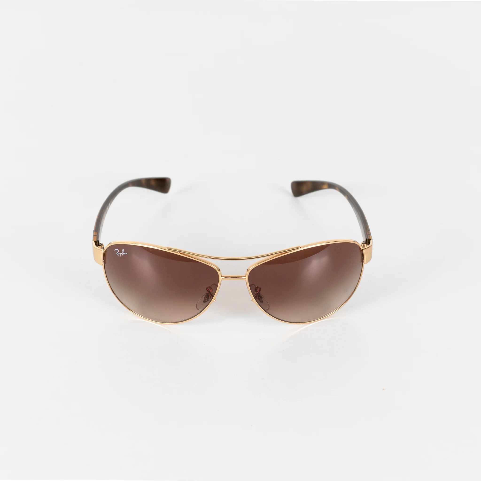 Ray-Ban Brown Aviator Sunglasses With Gold Frame - Image 8