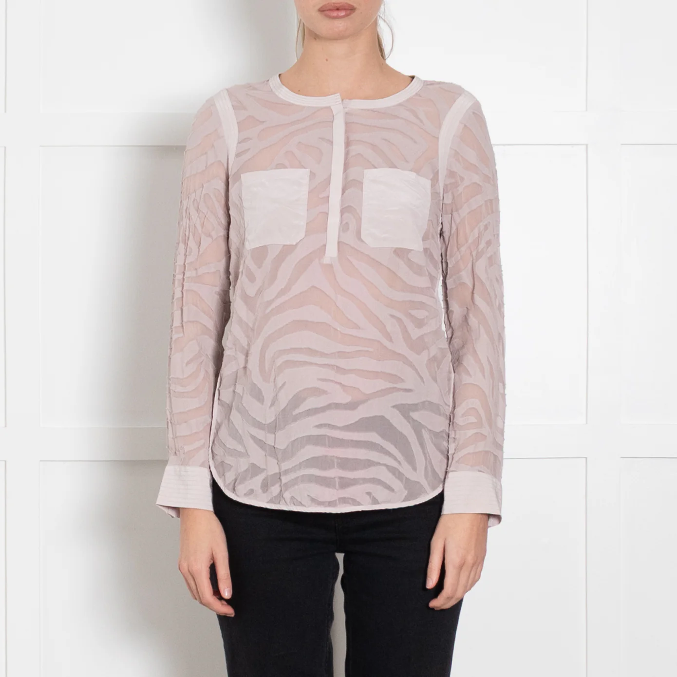 Rebecca Taylor Lilac Devore Long Sleeve Top - Image 2