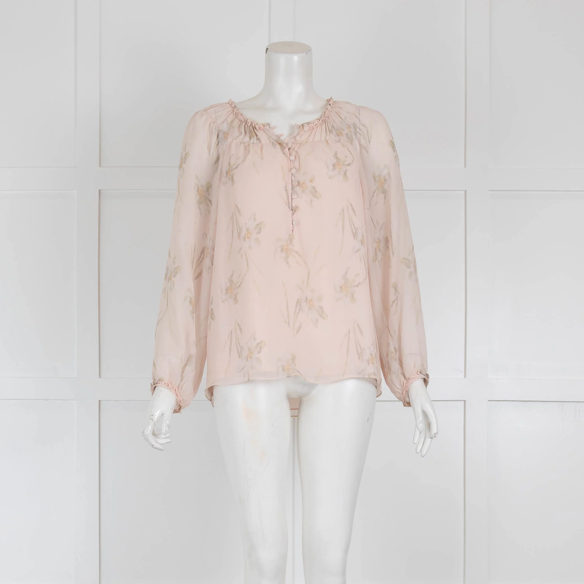 Rebecca Taylor Pale Pink Flower Blouse