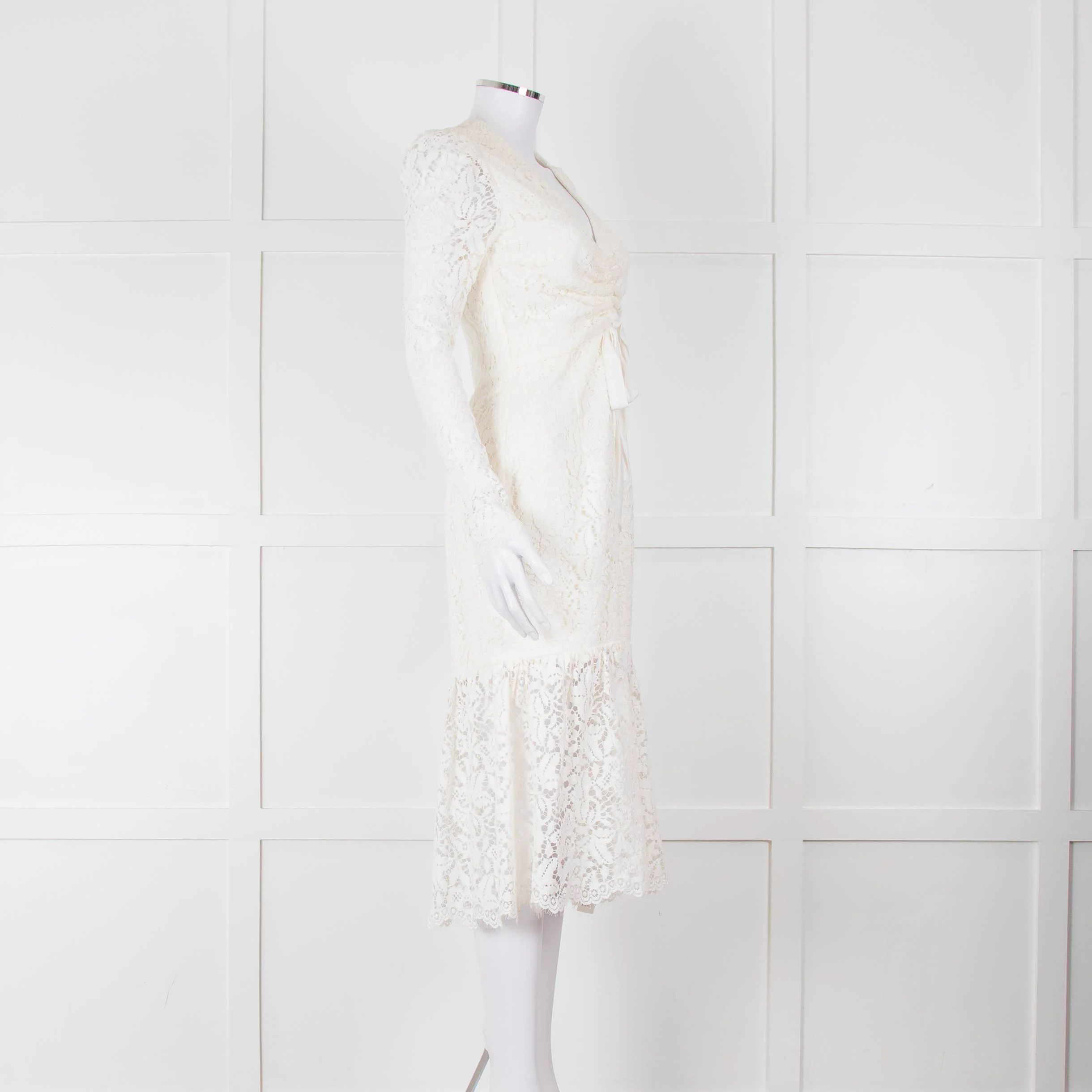 Rebecca Vallance Cream Lace Long Sleeve Dress - Image 2