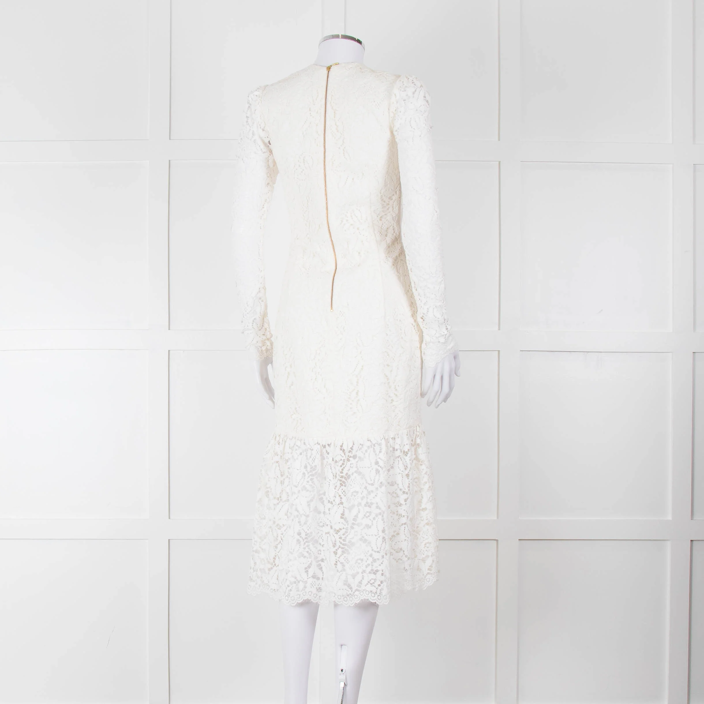 Rebecca Vallance Cream Lace Long Sleeve Dress - Image 4