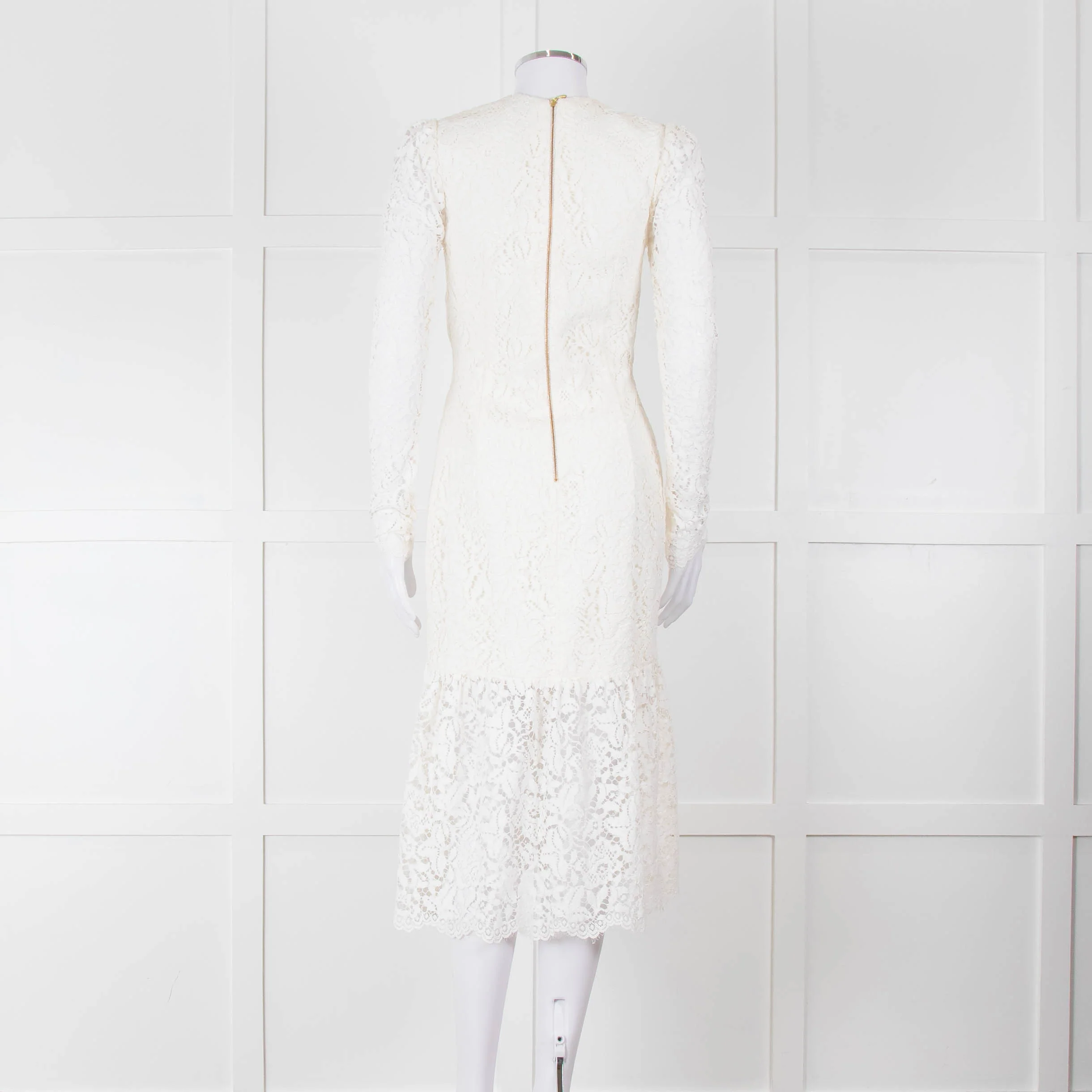 Rebecca Vallance Cream Lace Long Sleeve Dress - Image 5