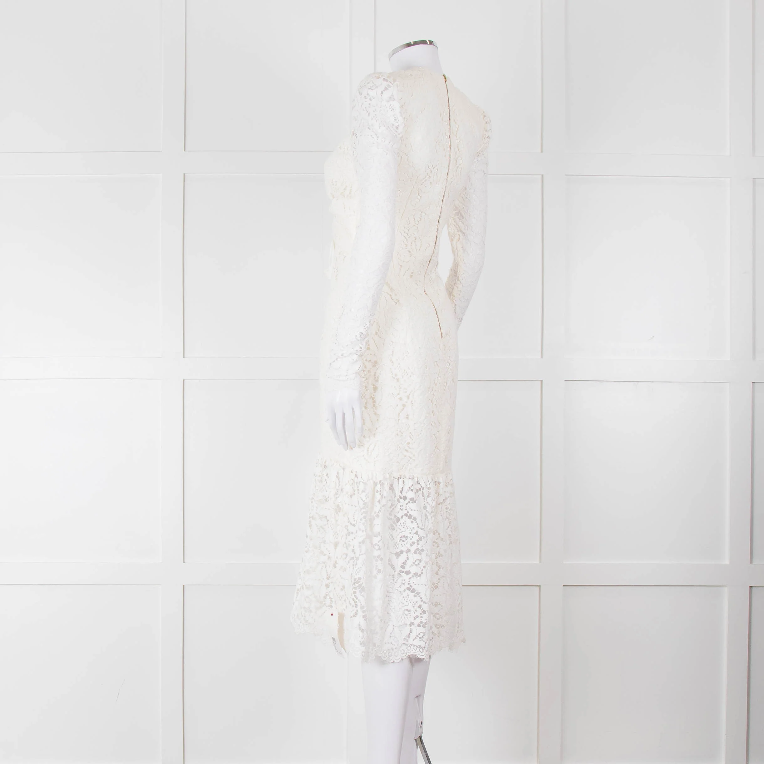 Rebecca Vallance Cream Lace Long Sleeve Dress - Image 6
