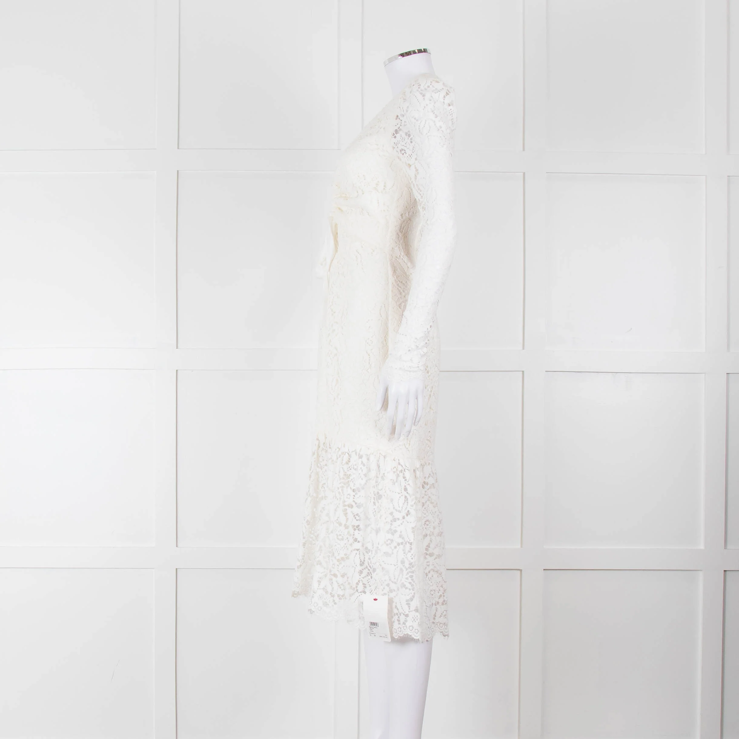 Rebecca Vallance Cream Lace Long Sleeve Dress - Image 7