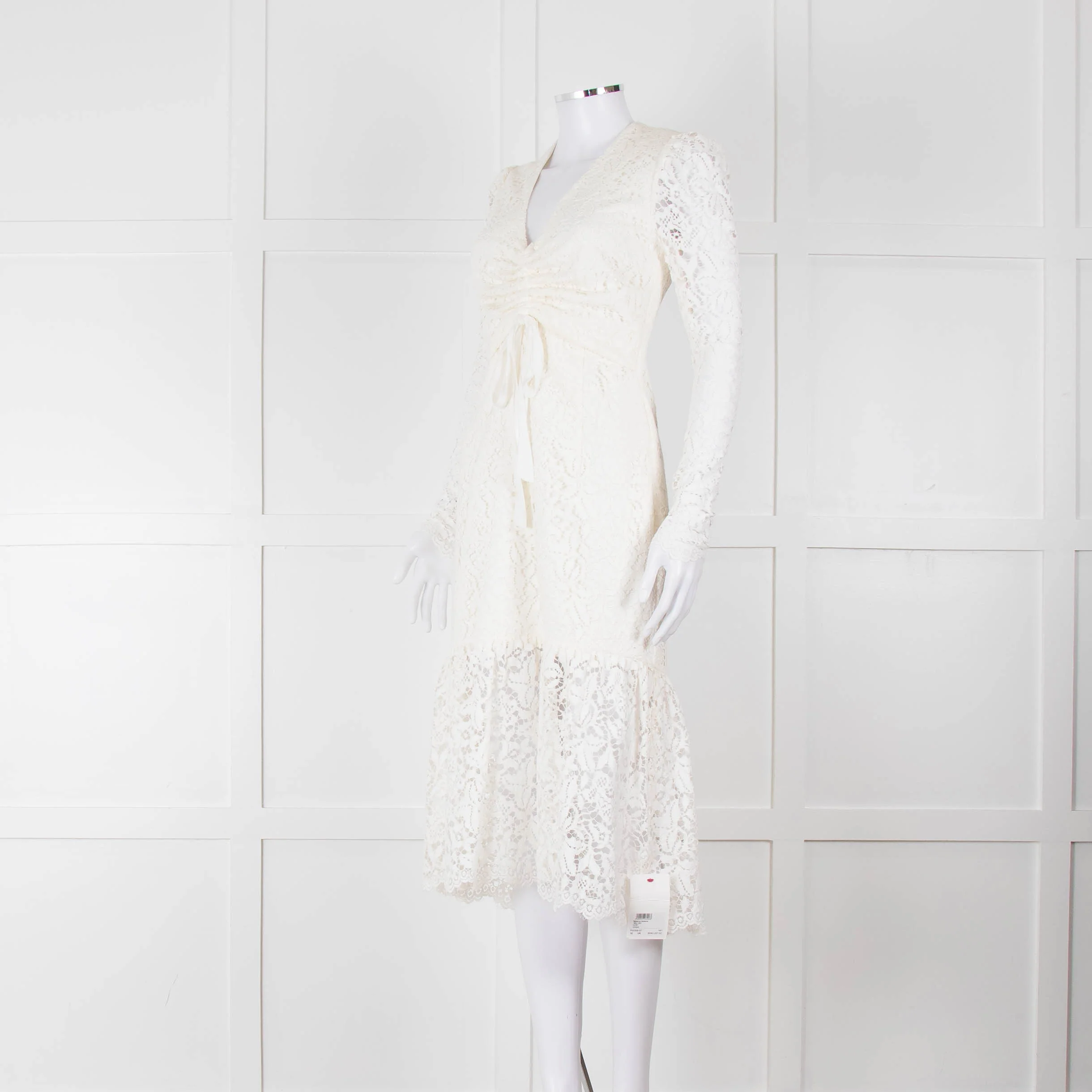 Rebecca Vallance Cream Lace Long Sleeve Dress - Image 8