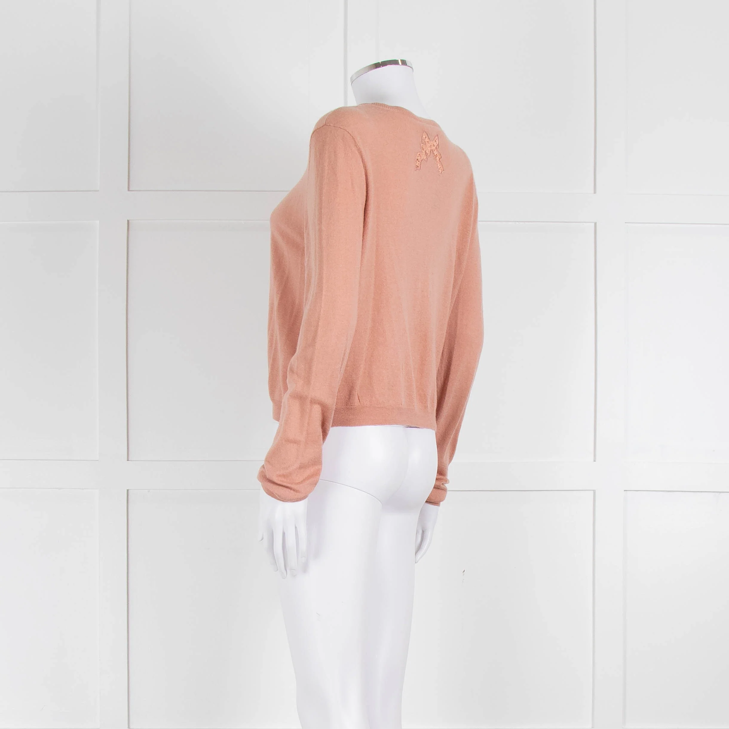 Red Valentino Peach Lace Detail Cardigan - Image 6