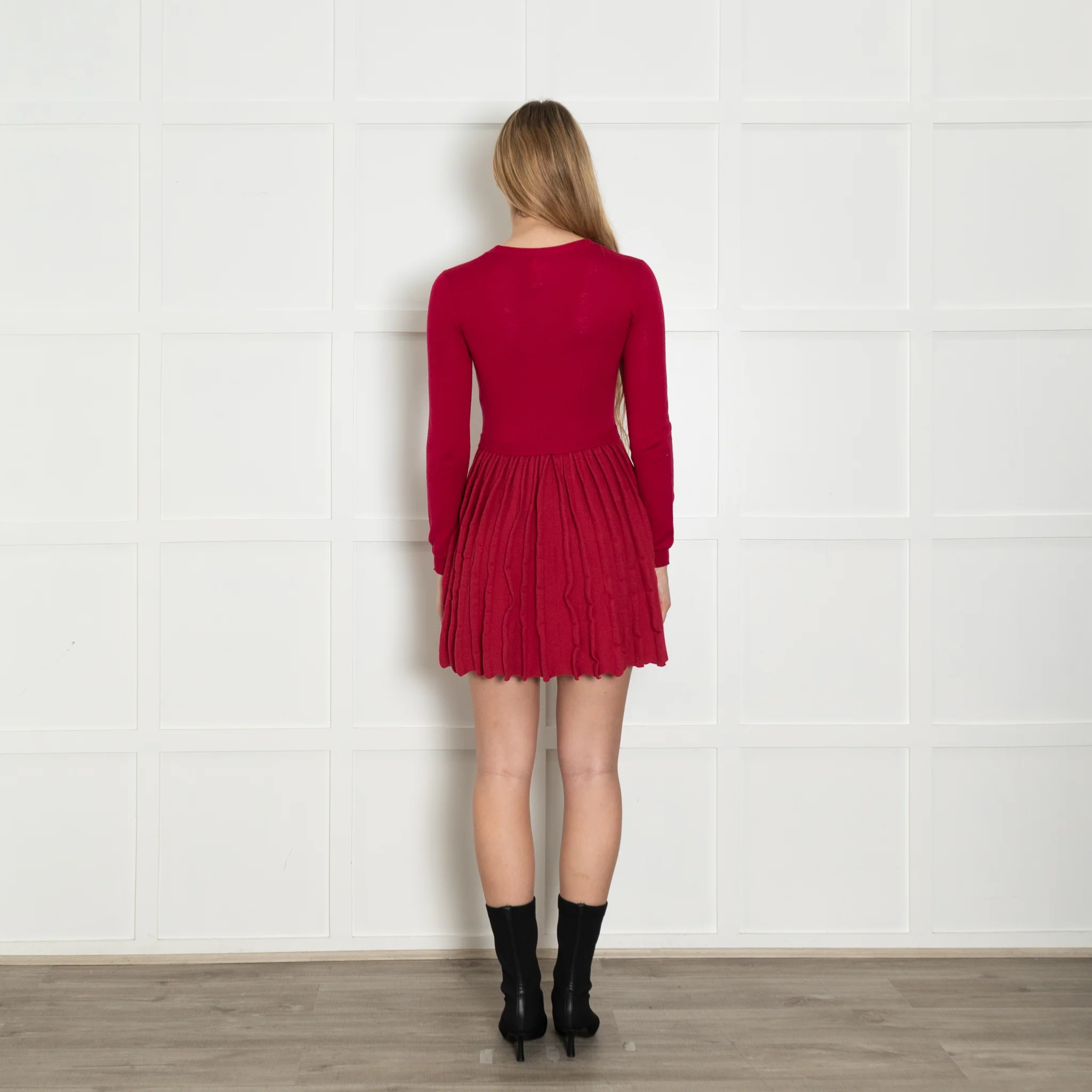 Red Valentino Red Knit Fit And Flare Dress - Image 5