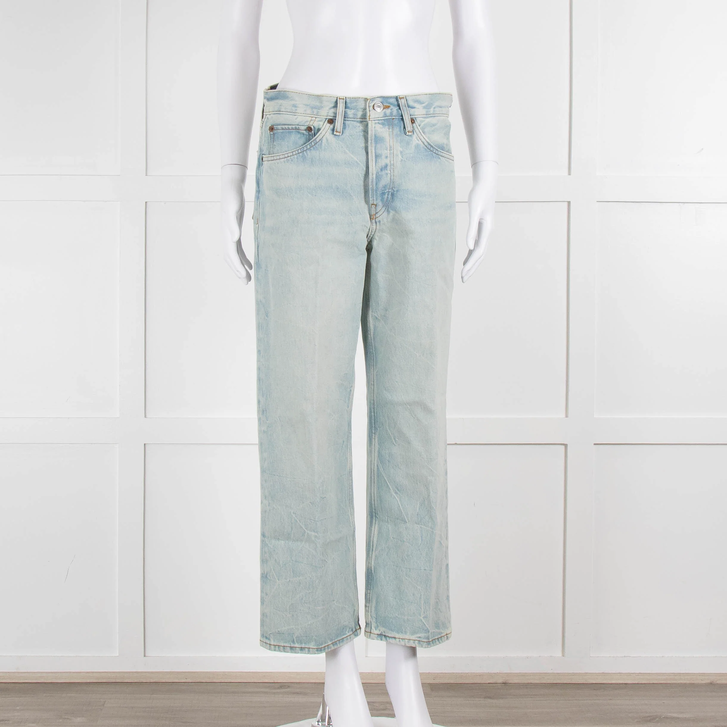 RE/DONE Acid Blue Loose Crop Jeans