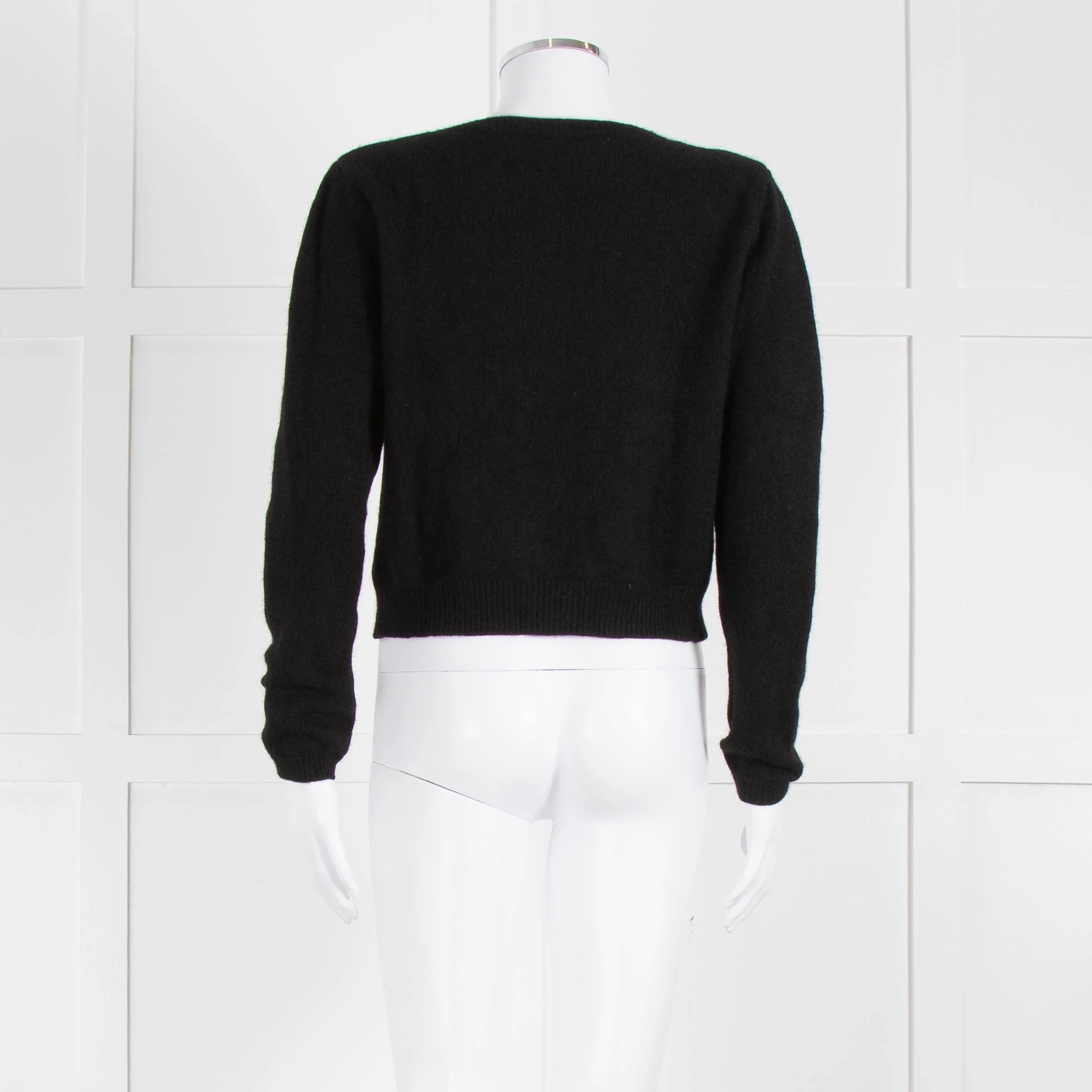 Reformation Black Cashmere Cardigan With Gold Buttons - Image 5