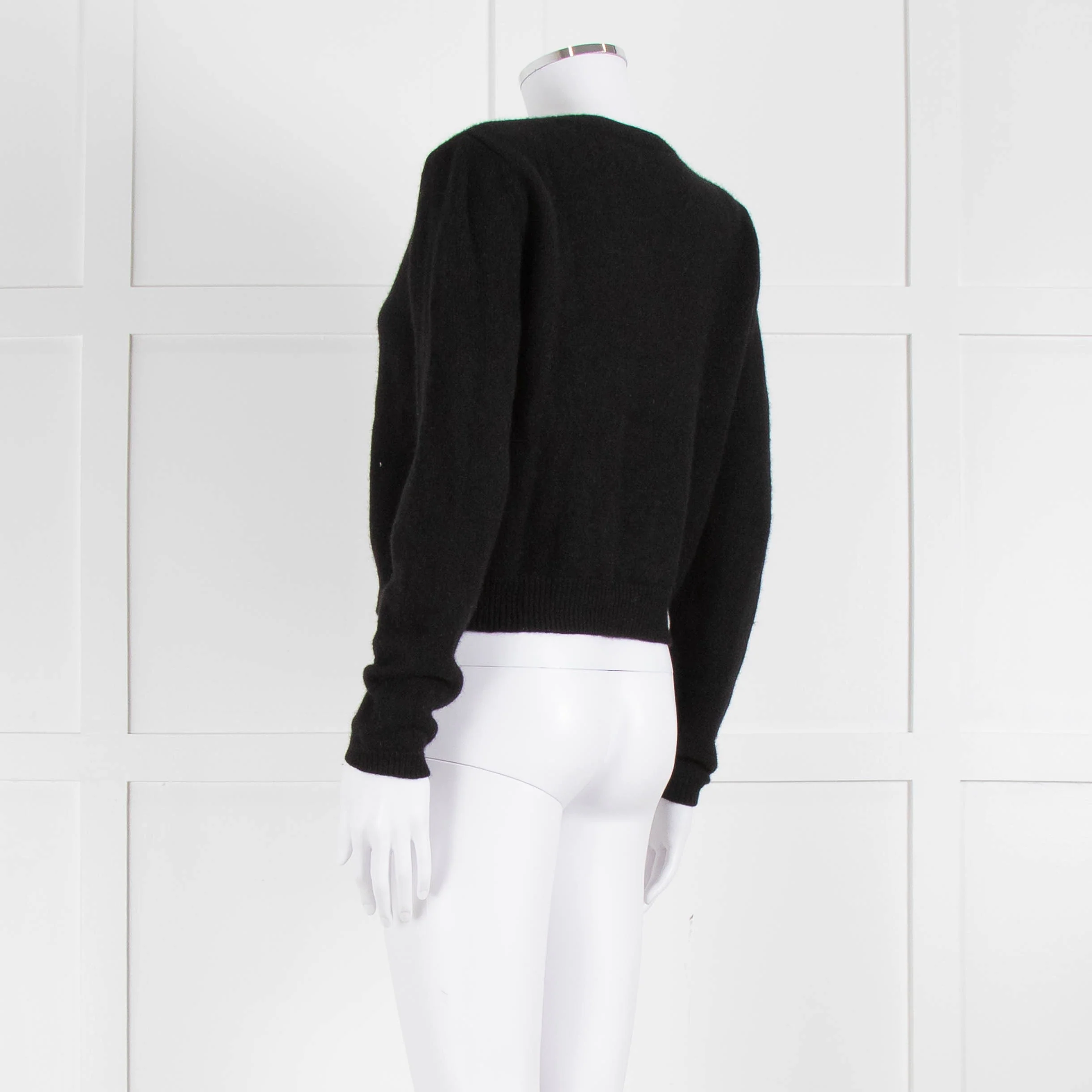 Reformation Black Cashmere Cardigan With Gold Buttons - Image 6