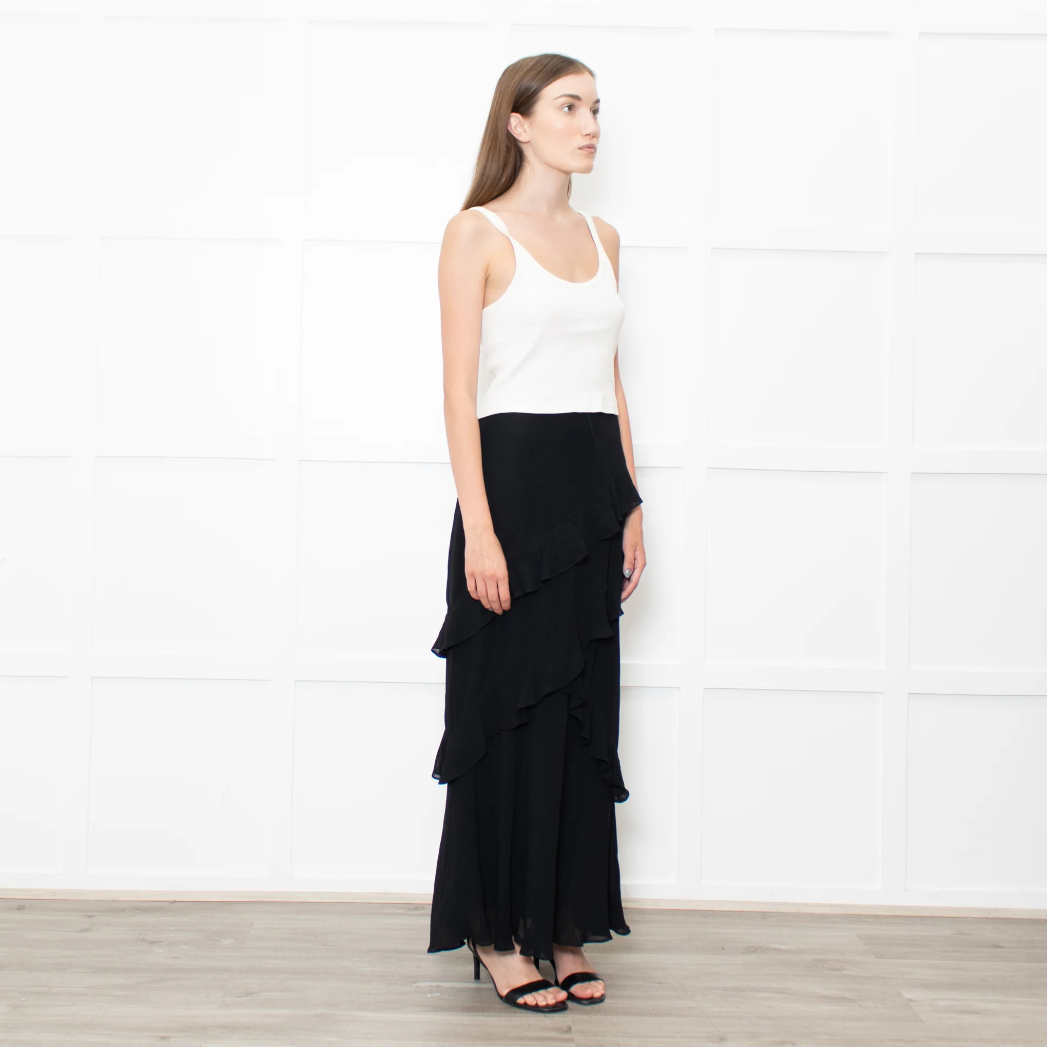 Reformation Black Frill Trim Maxi Skirt - Image 7