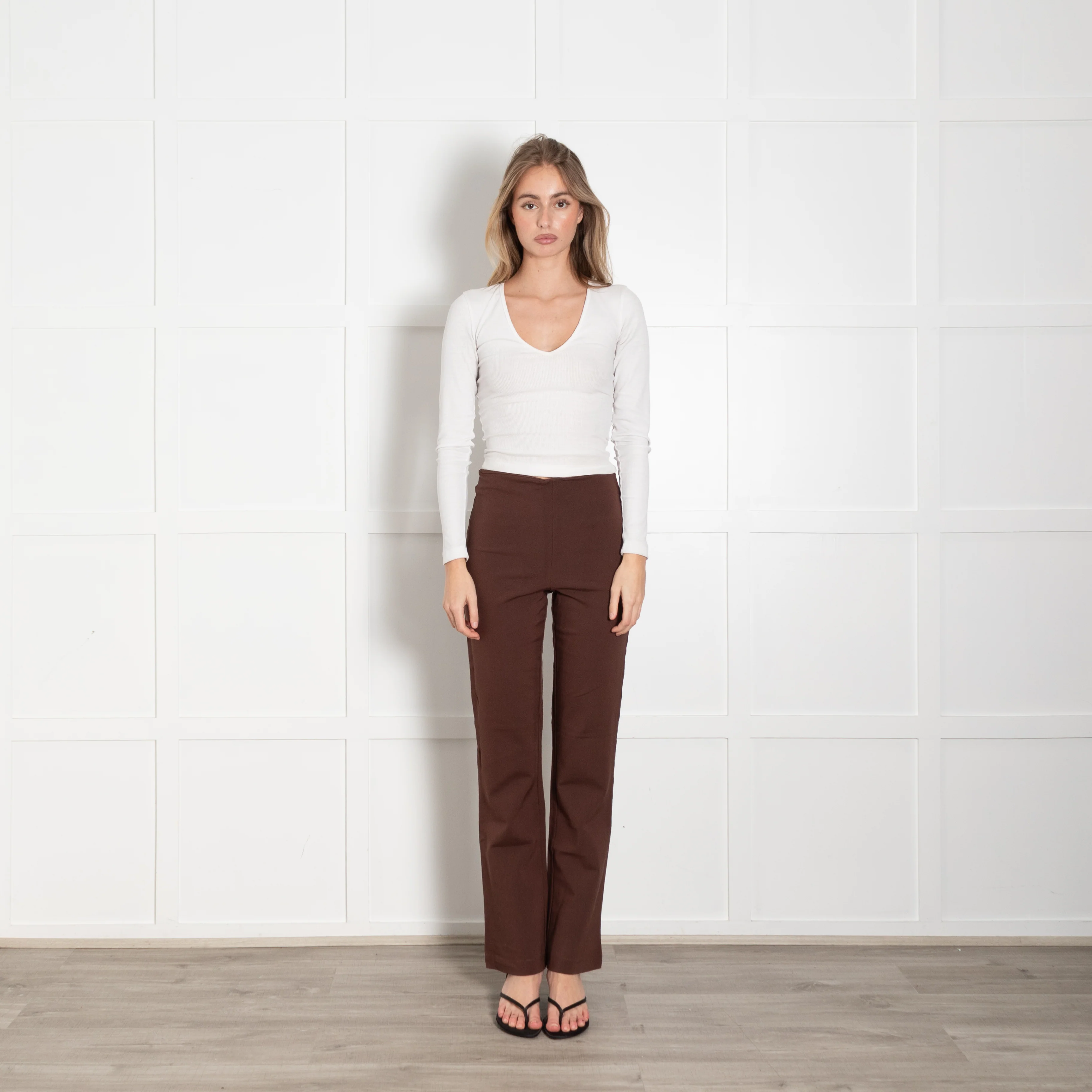 Reformation Brown Stretchy Trousers