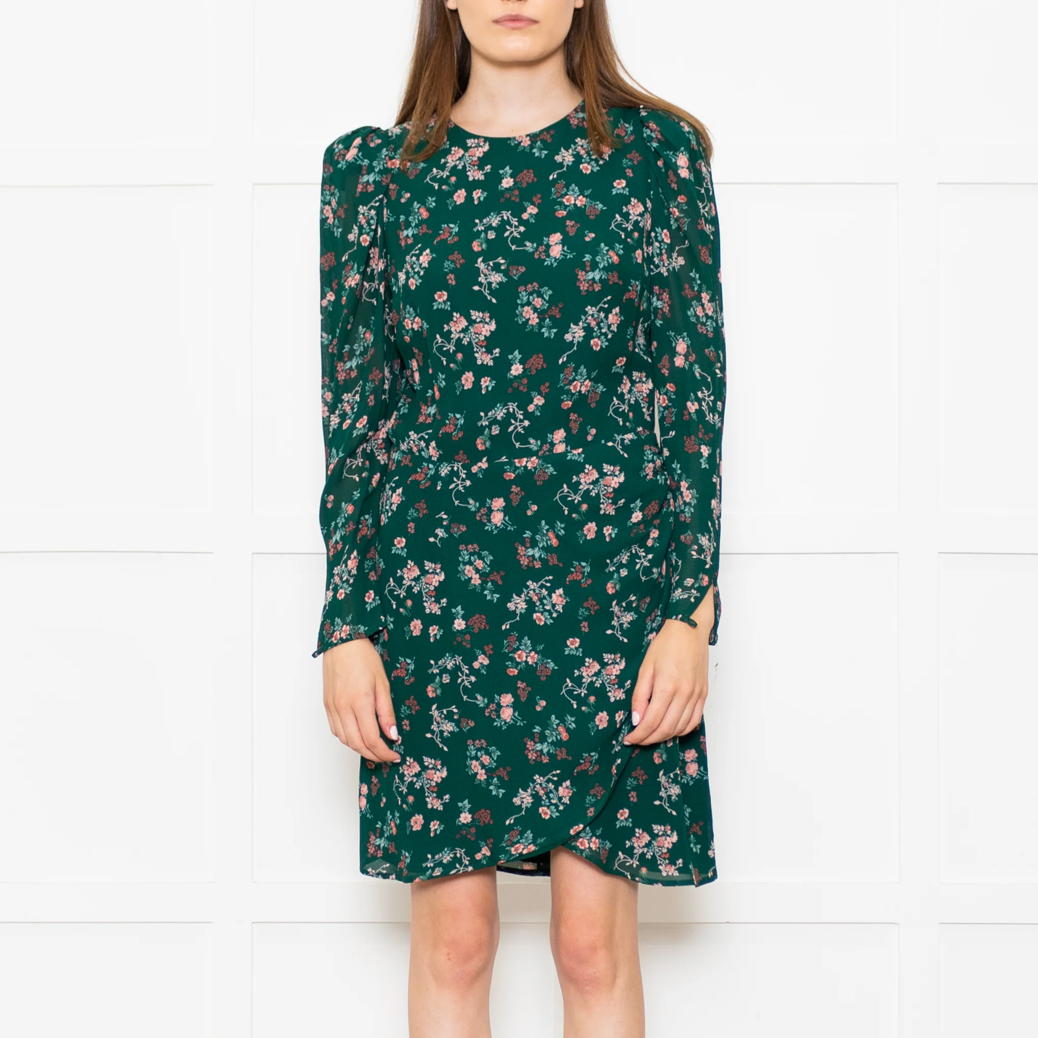Reformation Juni Green Floral Print Dress - Image 2
