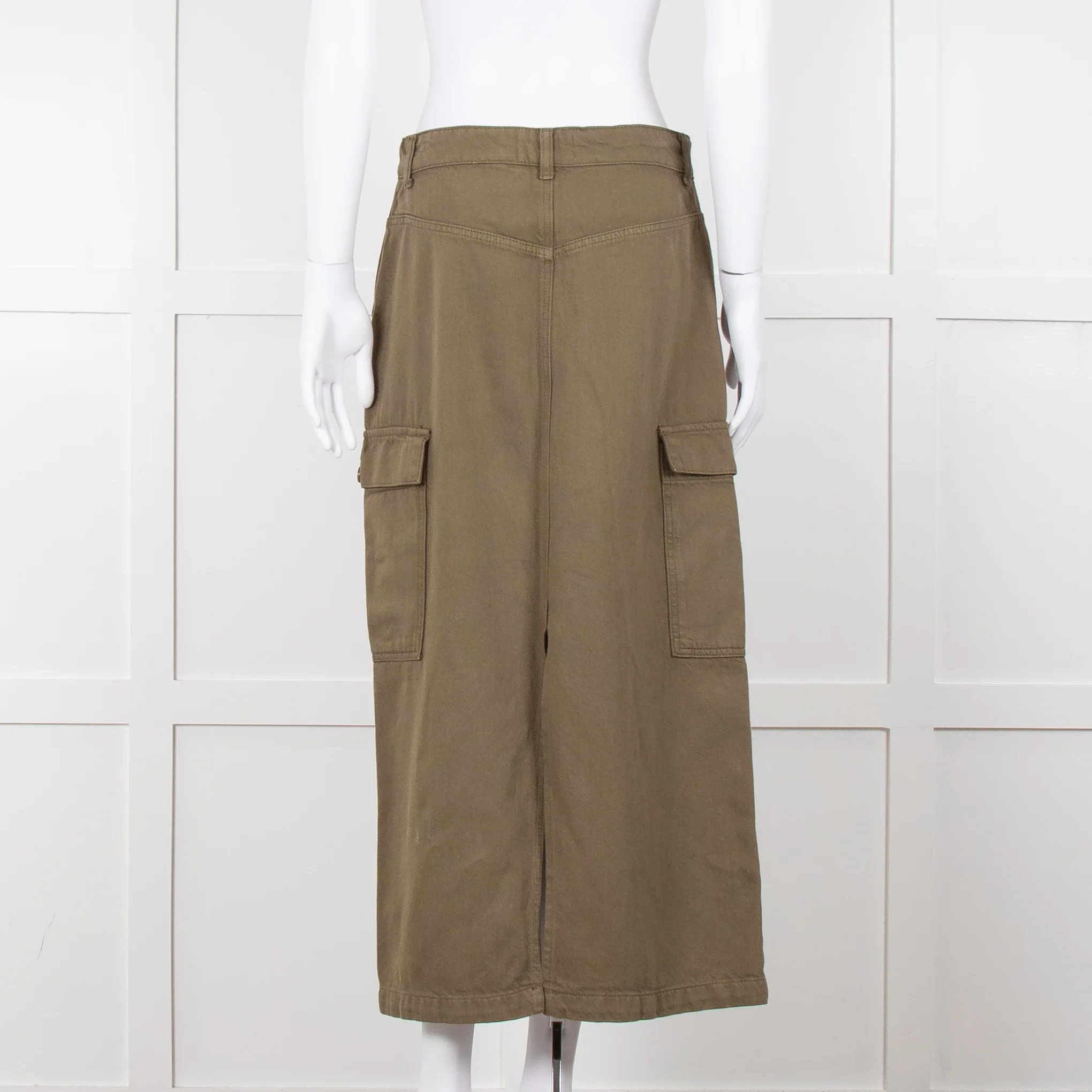 Reformation Khaki Utility Midi Skirt - Image 5