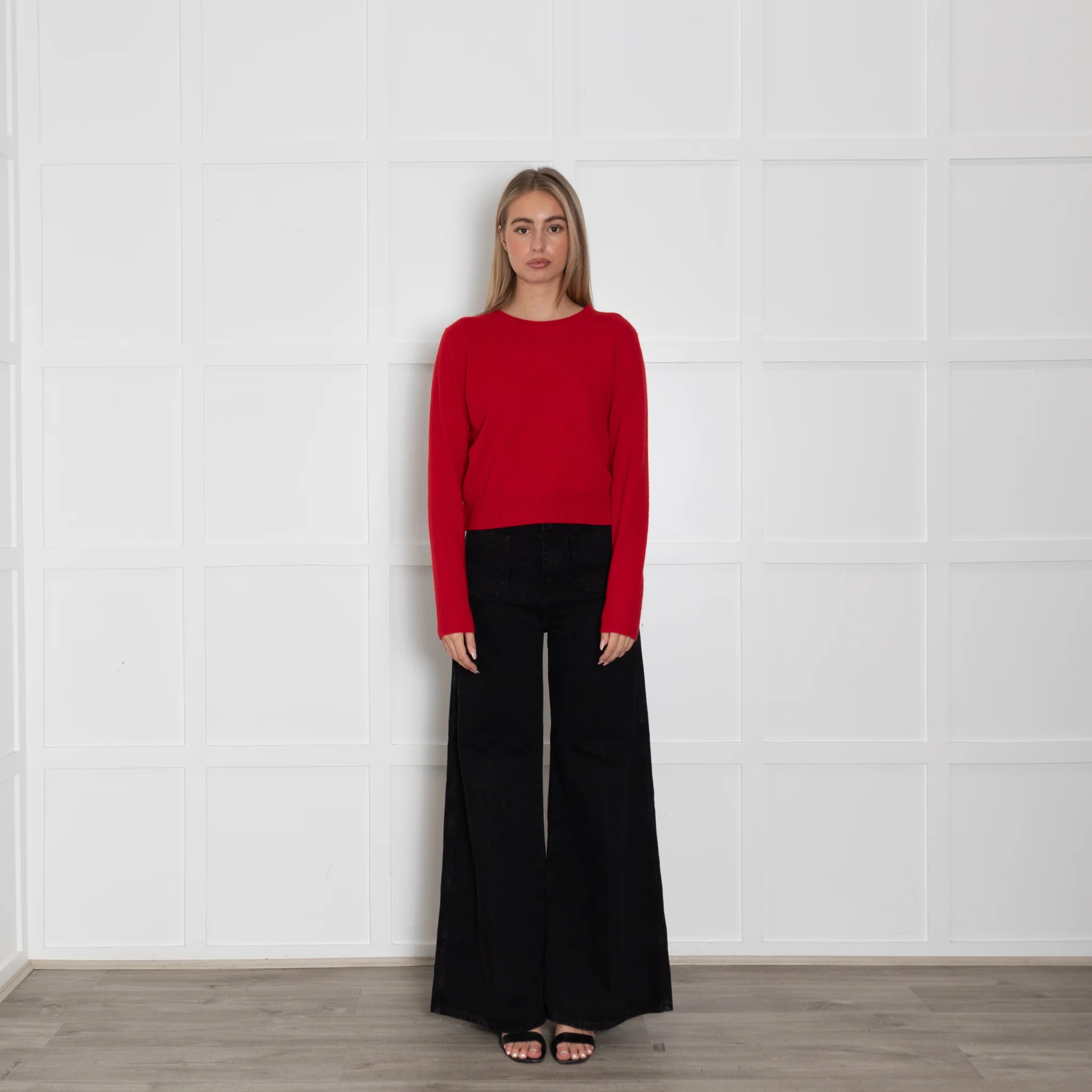 Reformation Red Round Neck Jumper