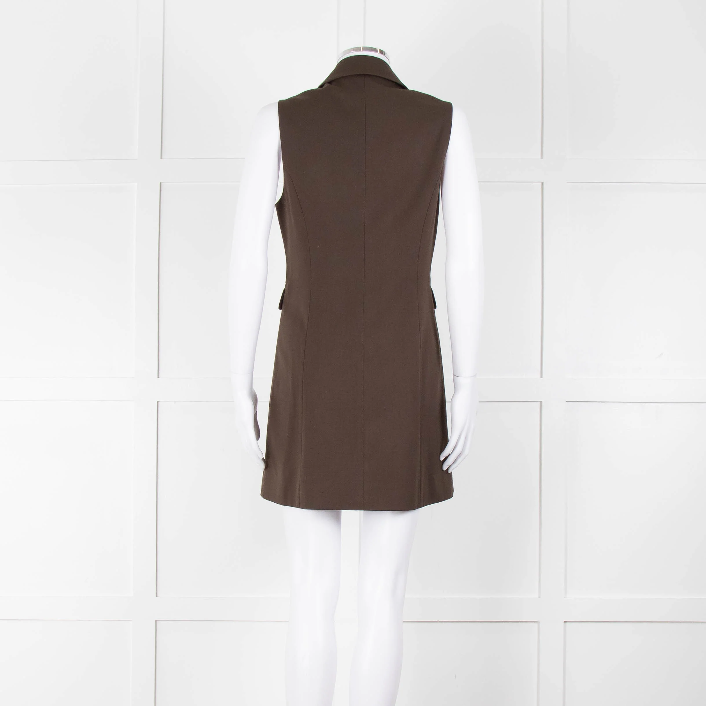Reformation Sleeveless Brown Blazer Dress - Image 5