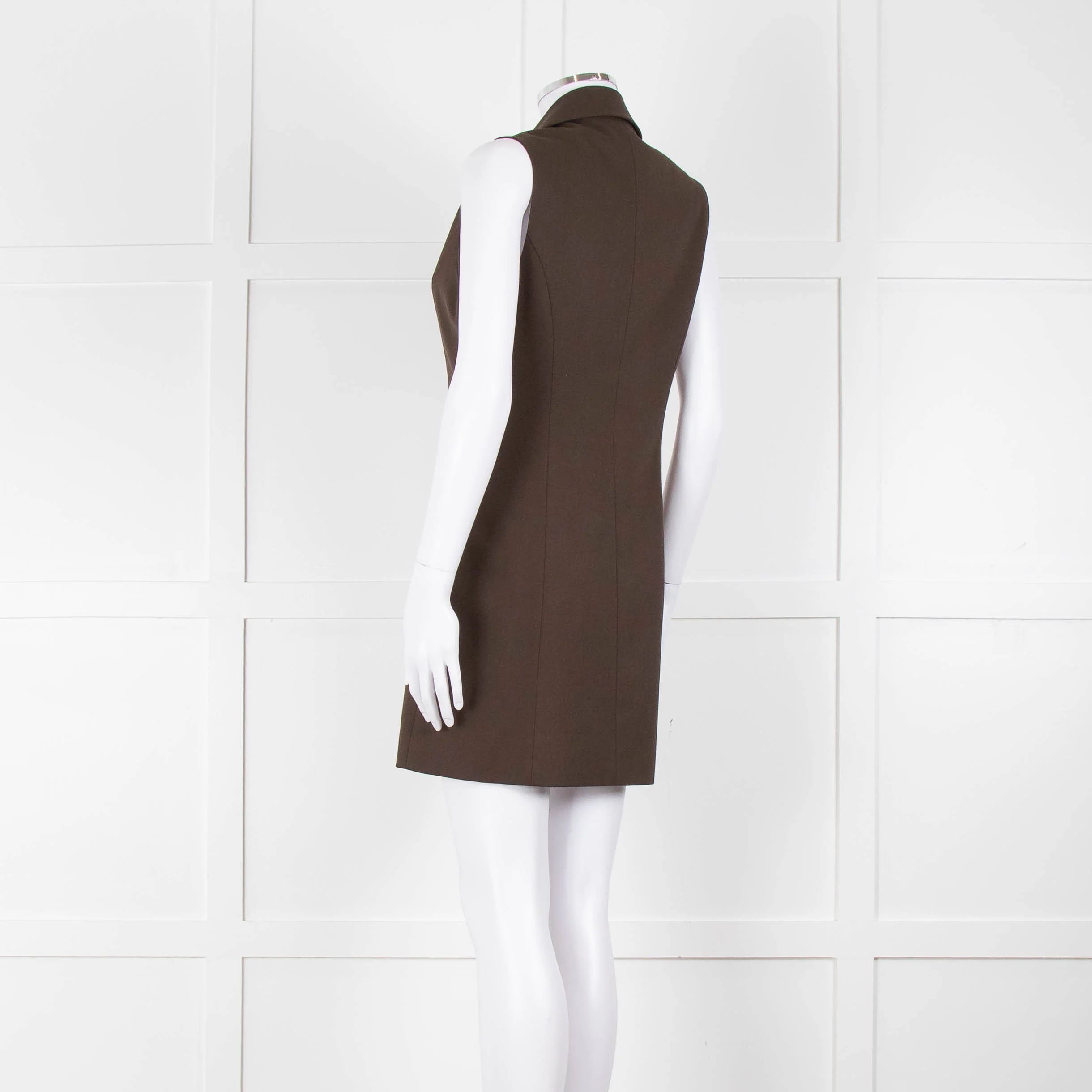 Reformation Sleeveless Brown Blazer Dress - Image 6