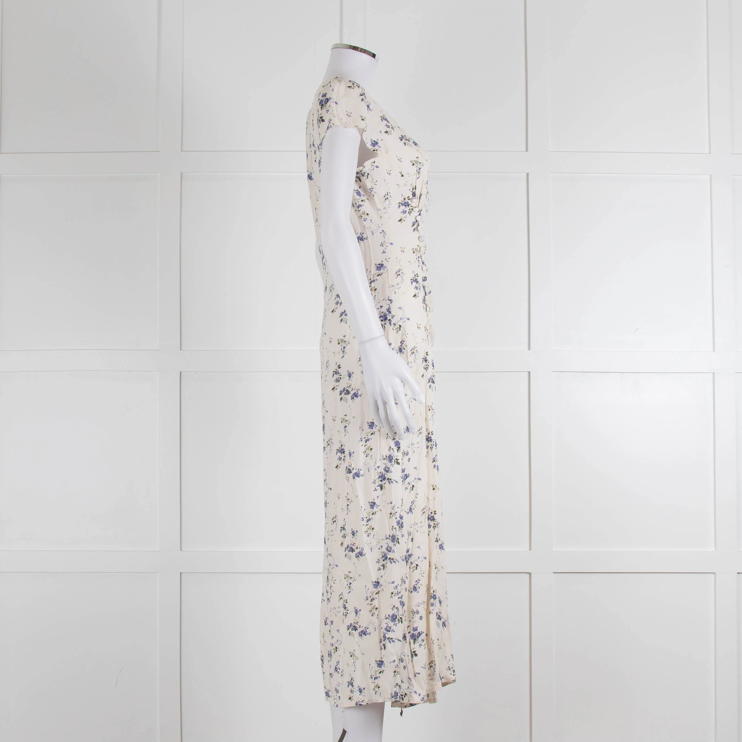 Reformation Small Floral Print Dress With Side Buttons - Image 3