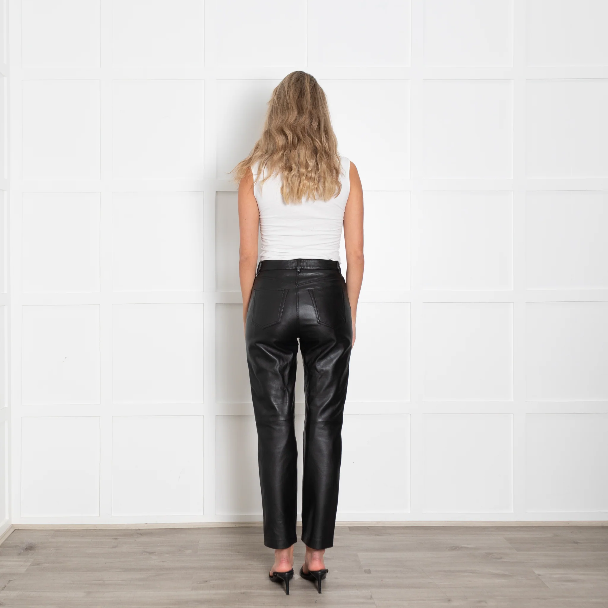 Reformation Veda Black Leather Trousers - Image 5