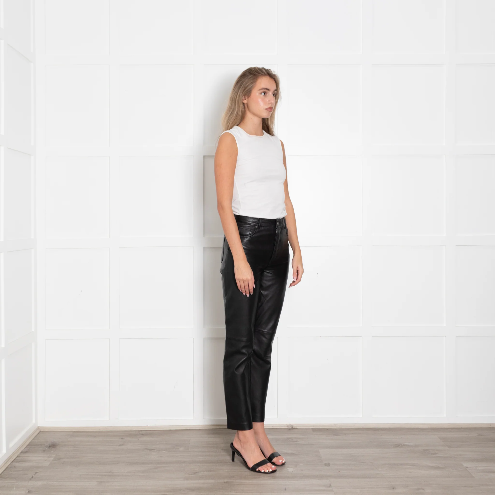 Reformation Veda Black Leather Trousers - Image 7