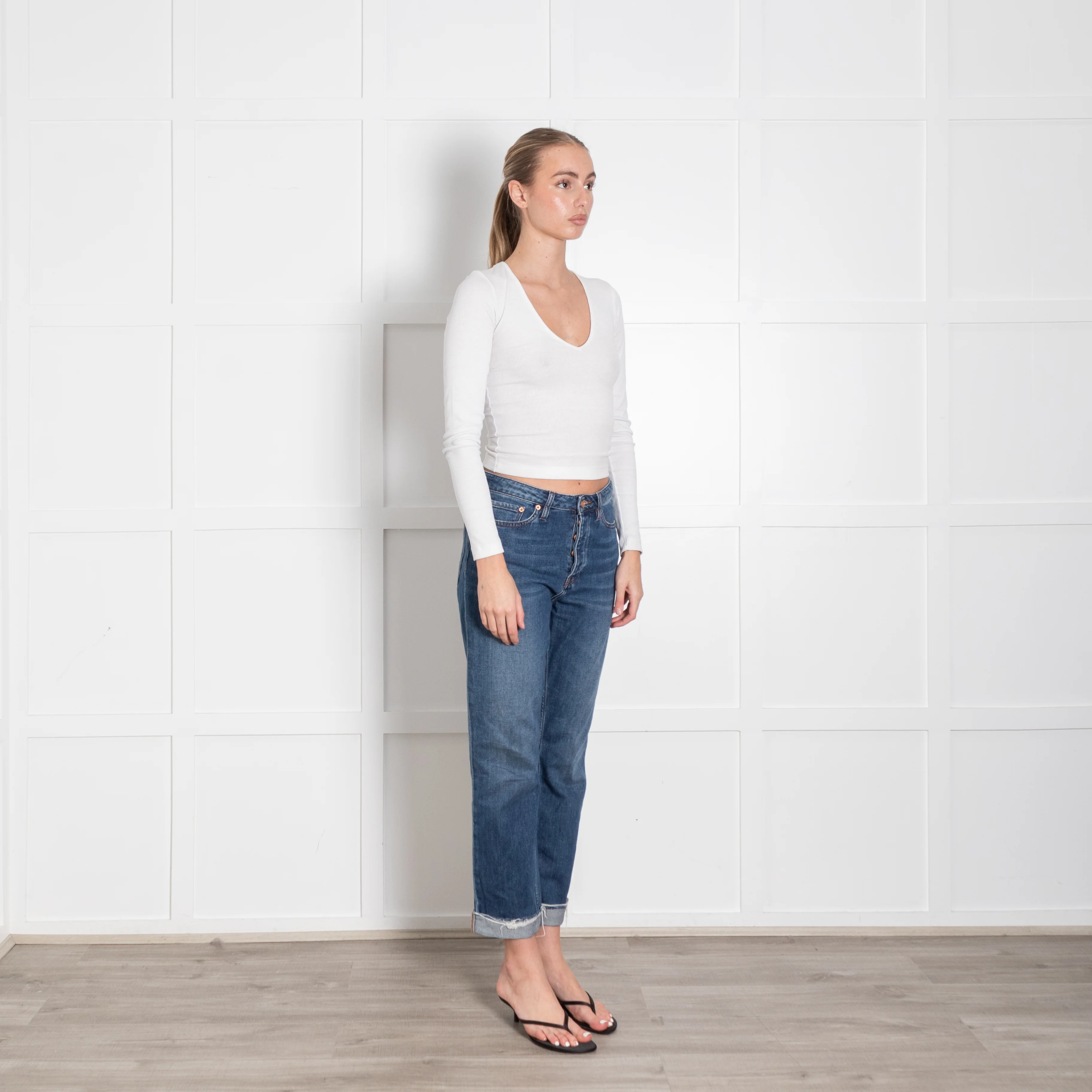 Reiko Blue Raw Edge Jeans - Image 7