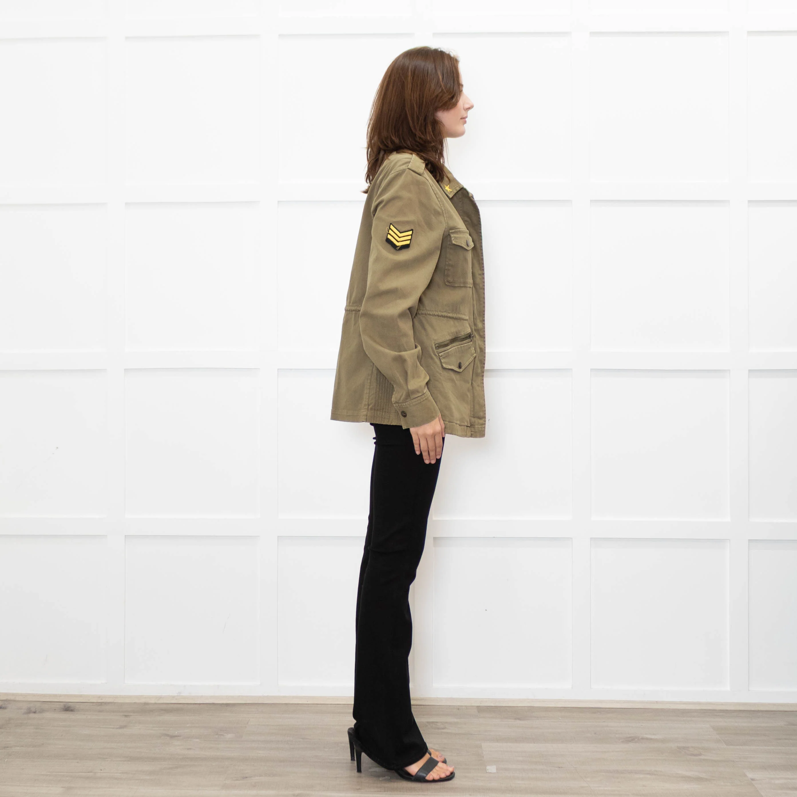 Reiko Khaki Military Style Jacket - Image 6