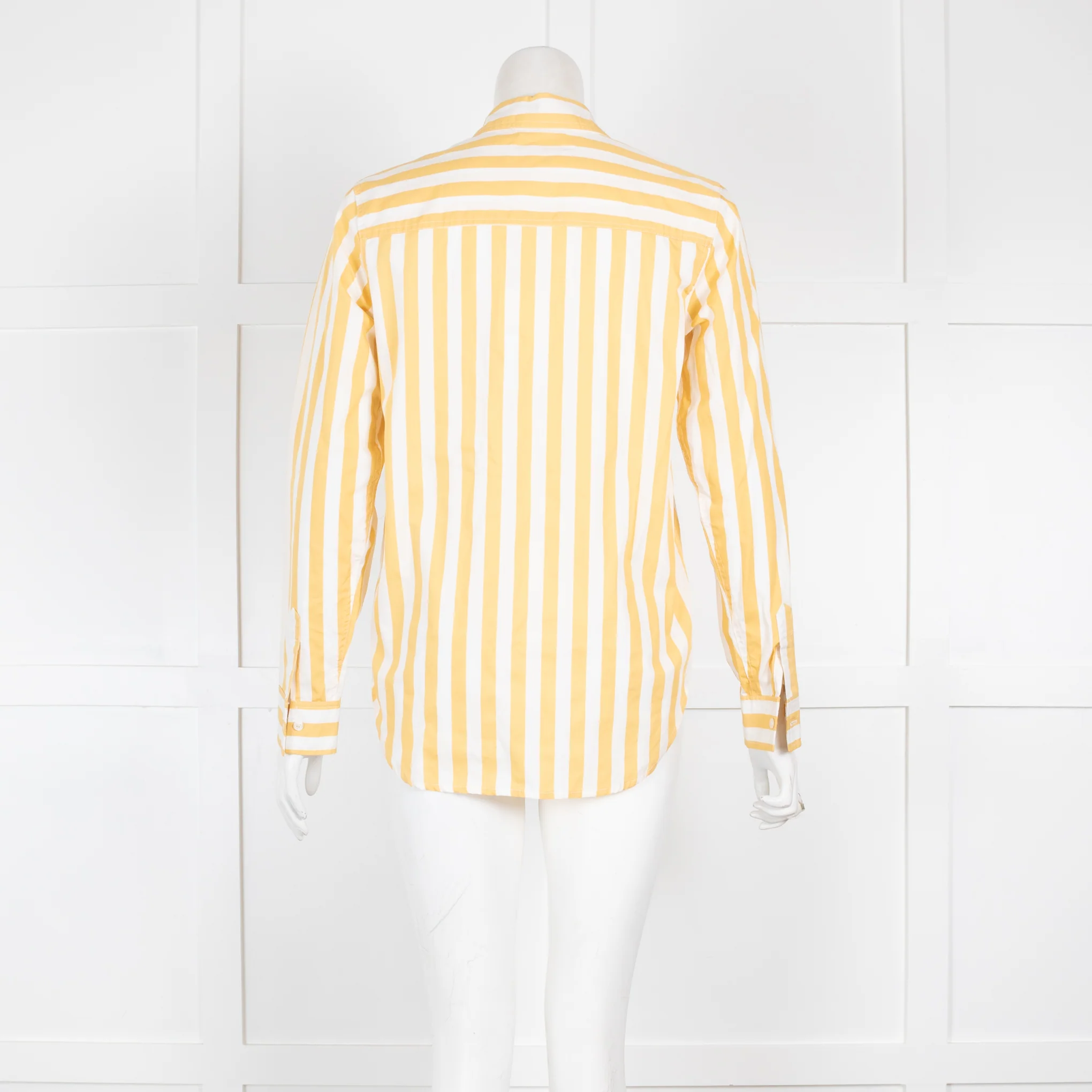 Reiko Yellow and White Striped Collared Shirt - Image 3