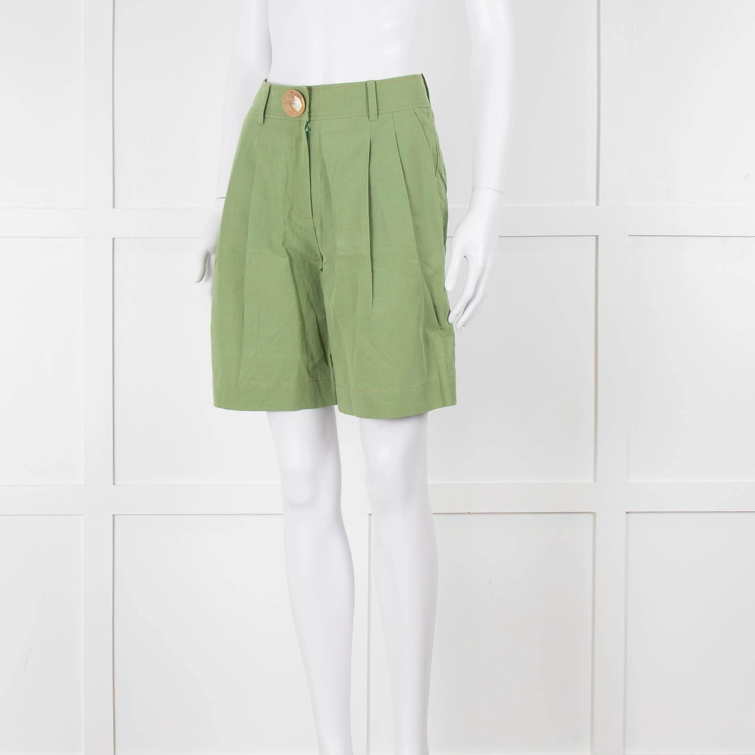 Rejina Pyo Green High Waisted Shorts - Image 8